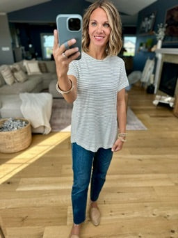 Back To The Basics Striped Tee-Be Cool-Anna Kaytes Boutique, Women's Fashion Boutique in Grinnell, Iowa