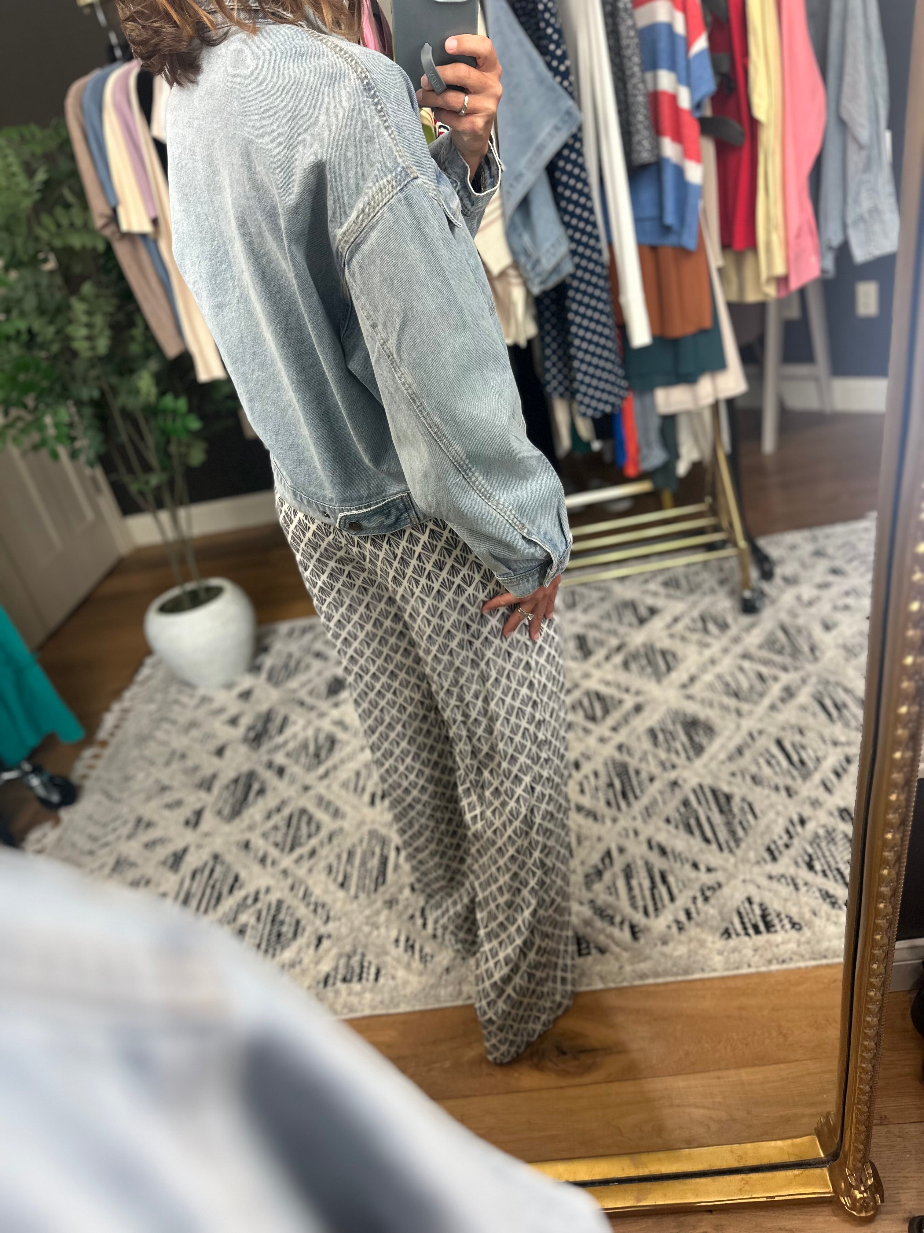 Out Of Here Denim Button Down Jacket-Jackets-Wishlist-Anna Kaytes Boutique, Women's Fashion Boutique in Grinnell, Iowa