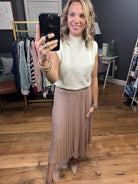 Perfectly You Pleated Midi Skirt - Blush-Skirts-Skies Are Blue 52766-Anna Kaytes Boutique, Women's Fashion Boutique in Grinnell, Iowa