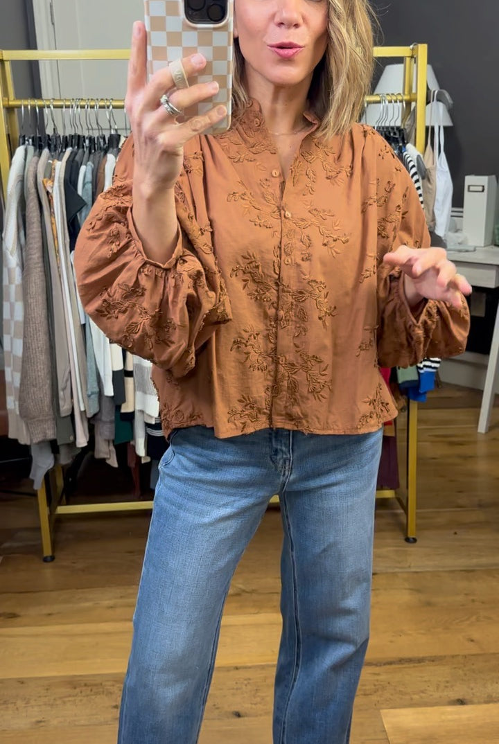 Thanking You Embroidery Detail Top - Multiple Options-Entro-Anna Kaytes Boutique, Women's Fashion Boutique in Grinnell, Iowa
