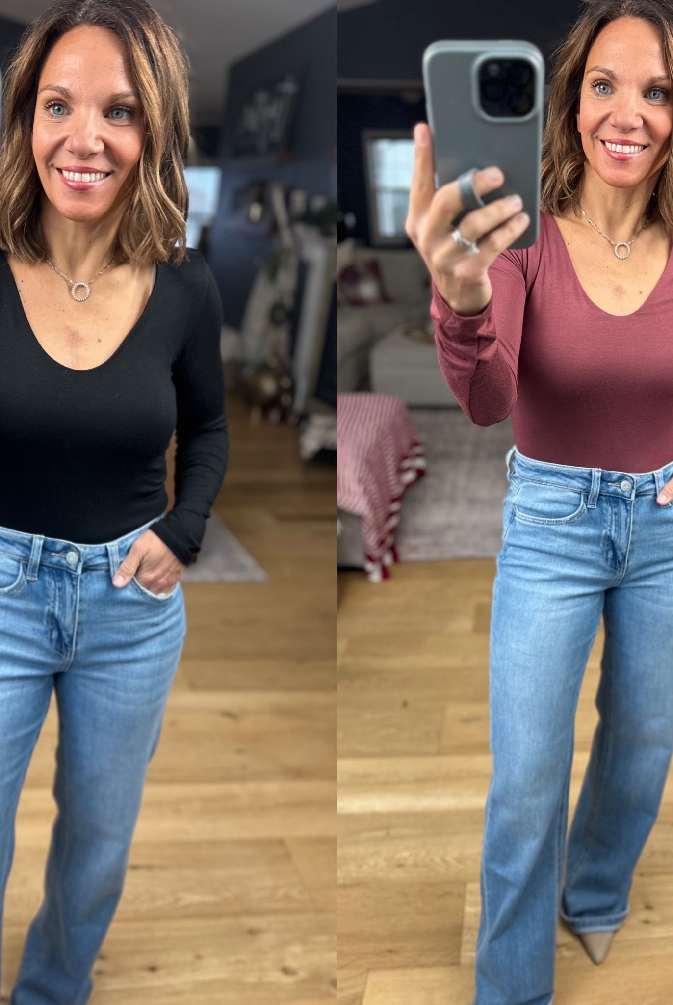 The Sage Double-Lined V-Neck Long Sleeve-Long Sleeves-Wasabi & Mint-Anna Kaytes Boutique, Women's Fashion Boutique in Grinnell, Iowa