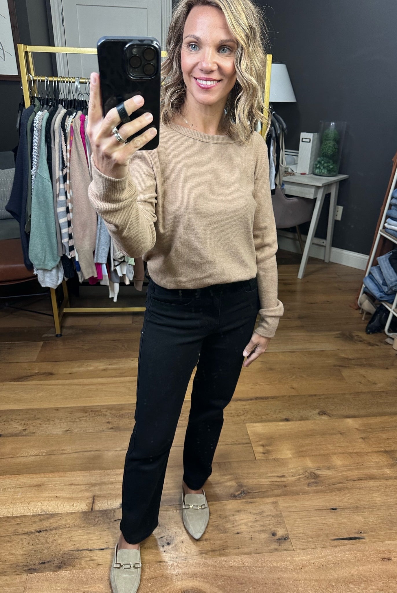 The Audrey High-Rise Ankle Straight Denim - Black-Jeans-Vervet T5895-Anna Kaytes Boutique, Women's Fashion Boutique in Grinnell, Iowa