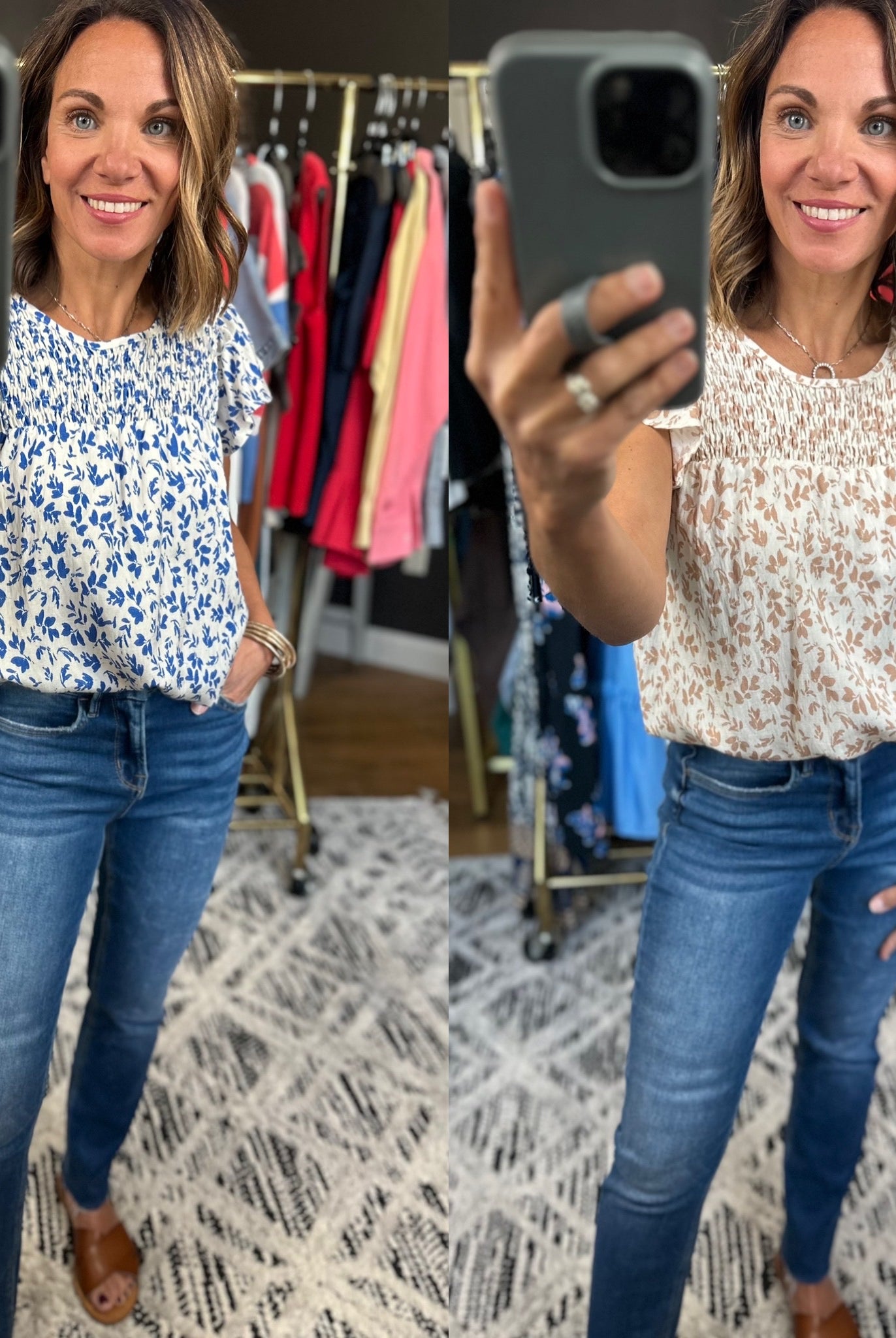 Forever Yours Floral Flutter Top-Short Sleeves-Staccato-Anna Kaytes Boutique, Women's Fashion Boutique in Grinnell, Iowa