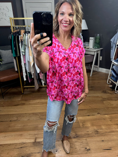 Everything To Do With It Floral Top - Pink-Jodifl H10482-5-Anna Kaytes Boutique, Women's Fashion Boutique in Grinnell, Iowa