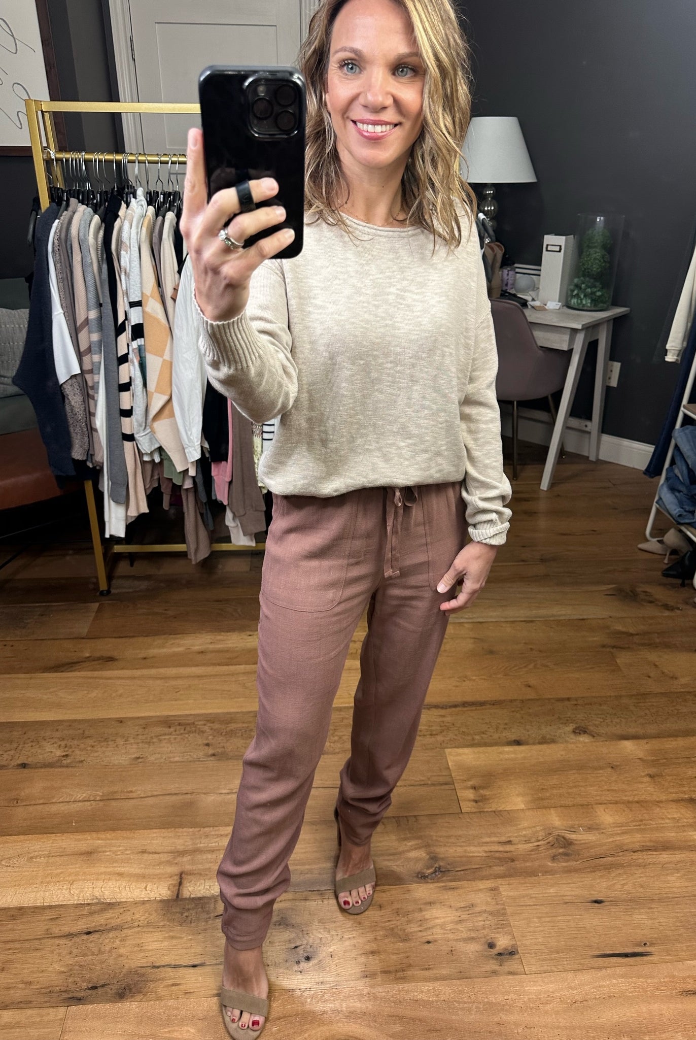 Simple Ways Lightweight Sweater - Light Beige-Sweaters-Be Cool 64088-Anna Kaytes Boutique, Women's Fashion Boutique in Grinnell, Iowa