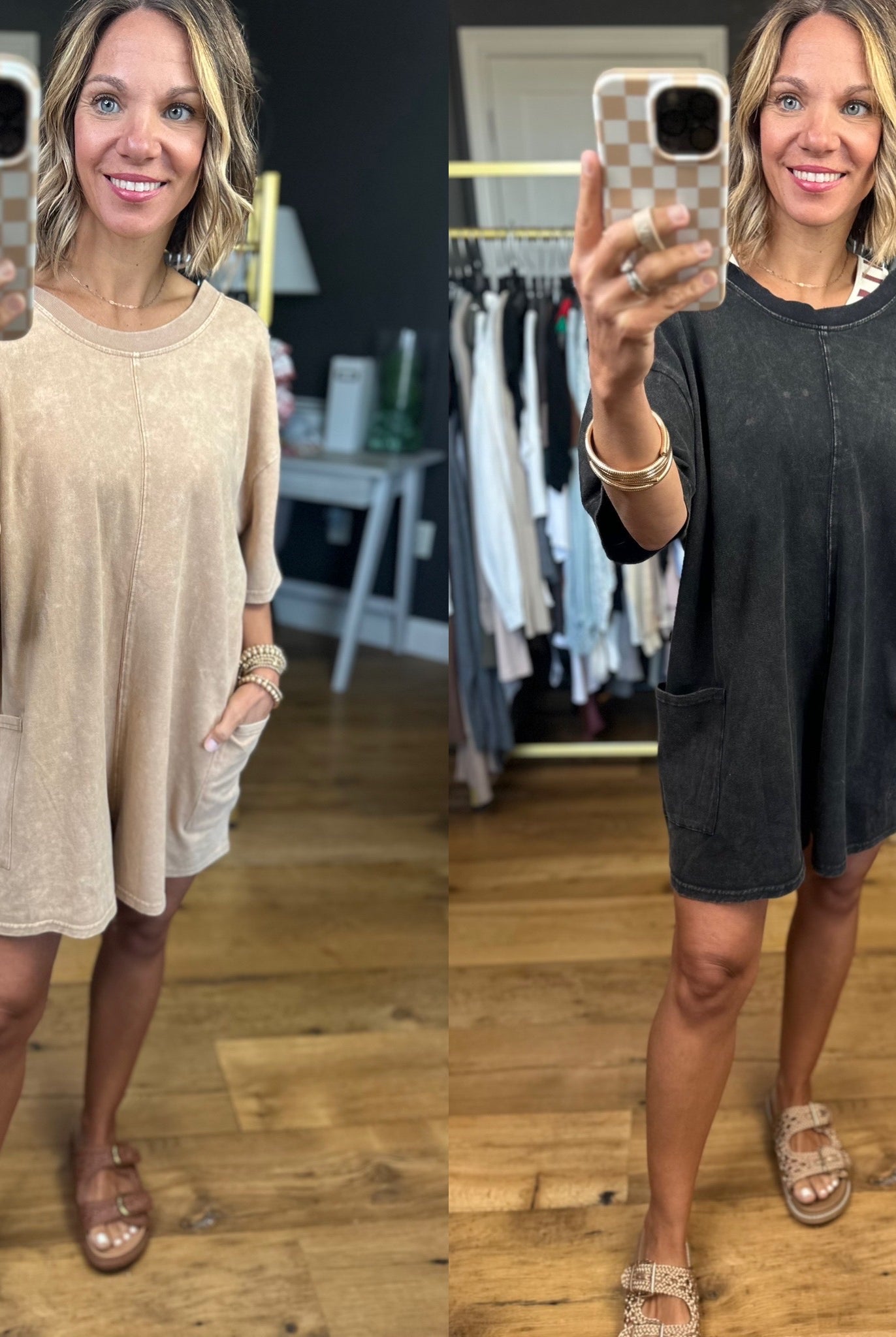 Keeping Tabs Pocket Romper - Multiple Options-Eesome-Anna Kaytes Boutique, Women's Fashion Boutique in Grinnell, Iowa