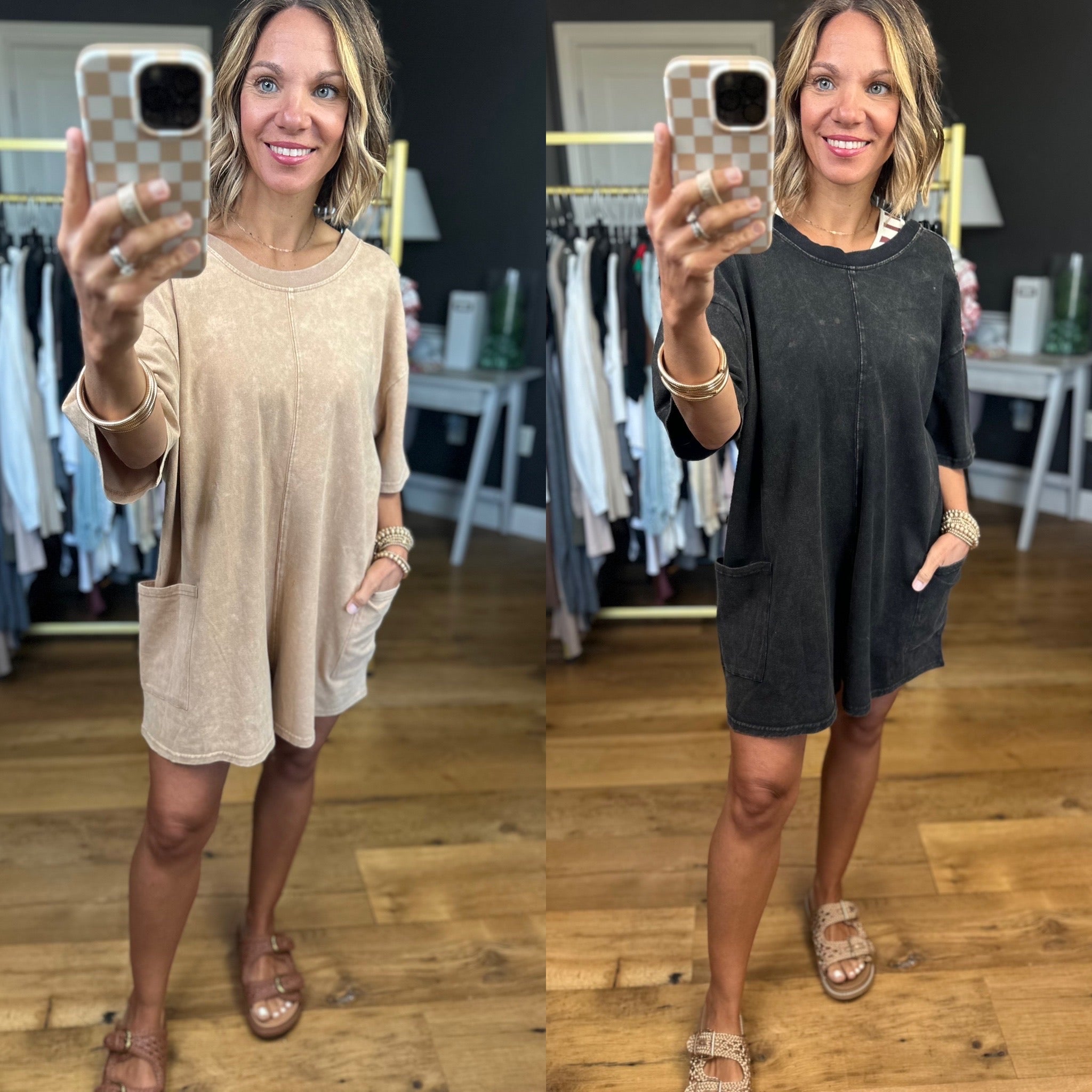 Keeping Tabs Pocket Romper - Multiple Options-Eesome-Anna Kaytes Boutique, Women's Fashion Boutique in Grinnell, Iowa