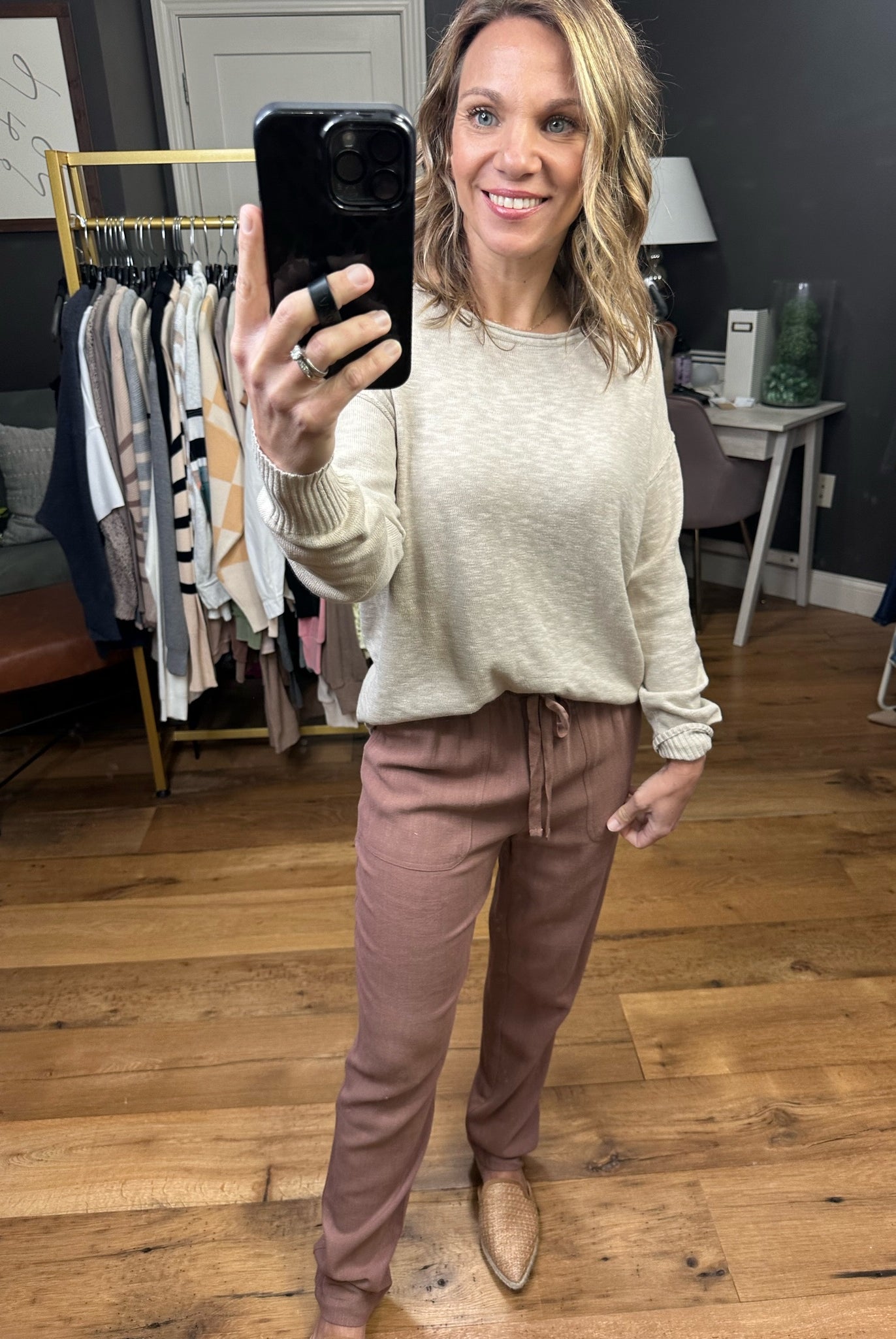 Simple Ways Lightweight Sweater - Light Beige-Sweaters-Be Cool 64088-Anna Kaytes Boutique, Women's Fashion Boutique in Grinnell, Iowa