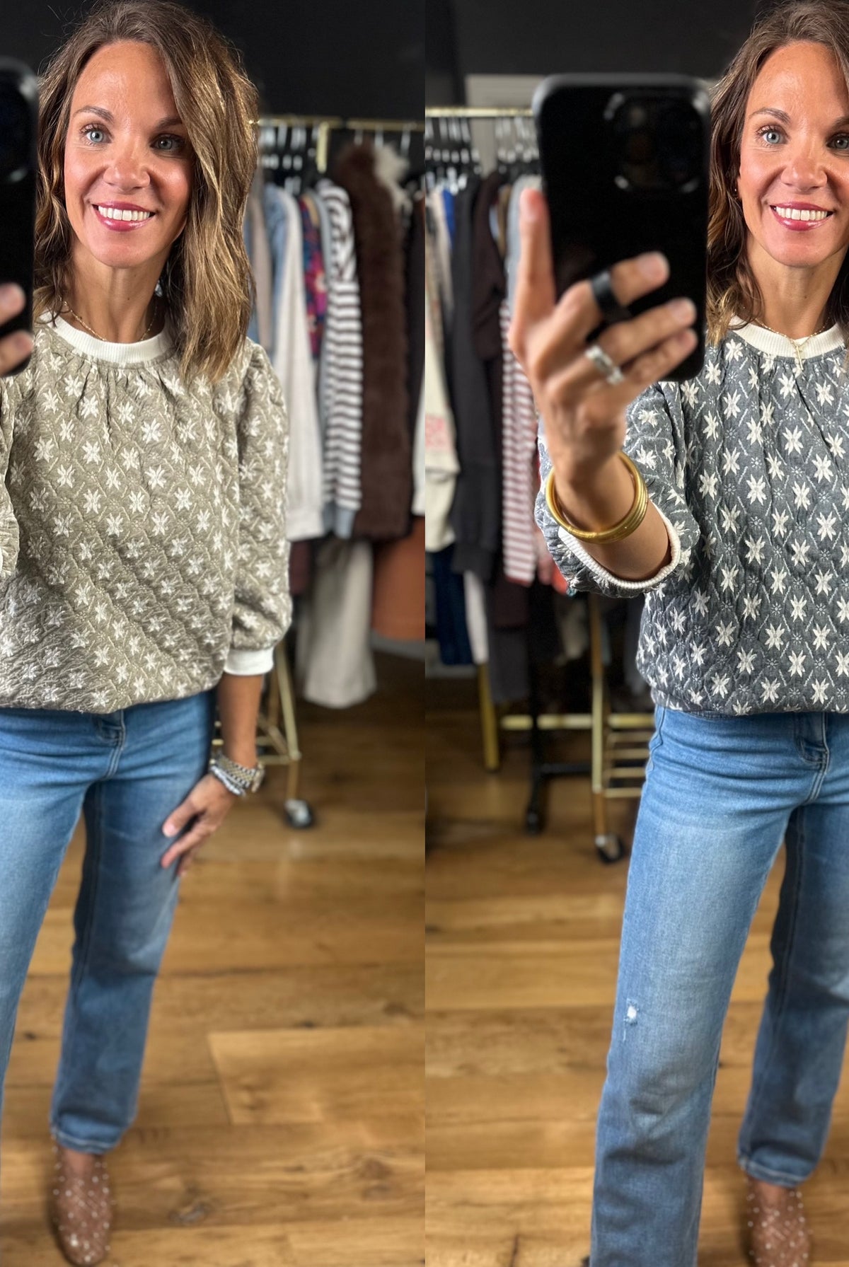 Following Love Quilted Top-Sweaters-Umgee-Anna Kaytes Boutique, Women's Fashion Boutique in Grinnell, Iowa