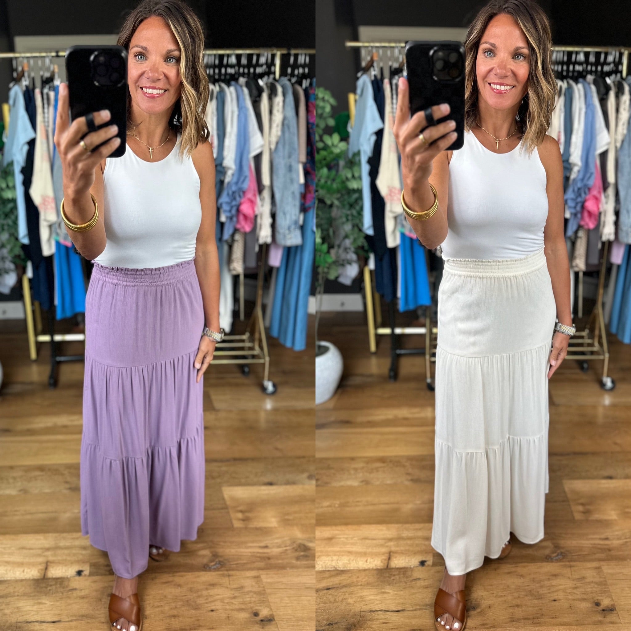 Lover's Lane Tiered Maxi Skirt-Skirts-Be Cool-Anna Kaytes Boutique, Women's Fashion Boutique in Grinnell, Iowa