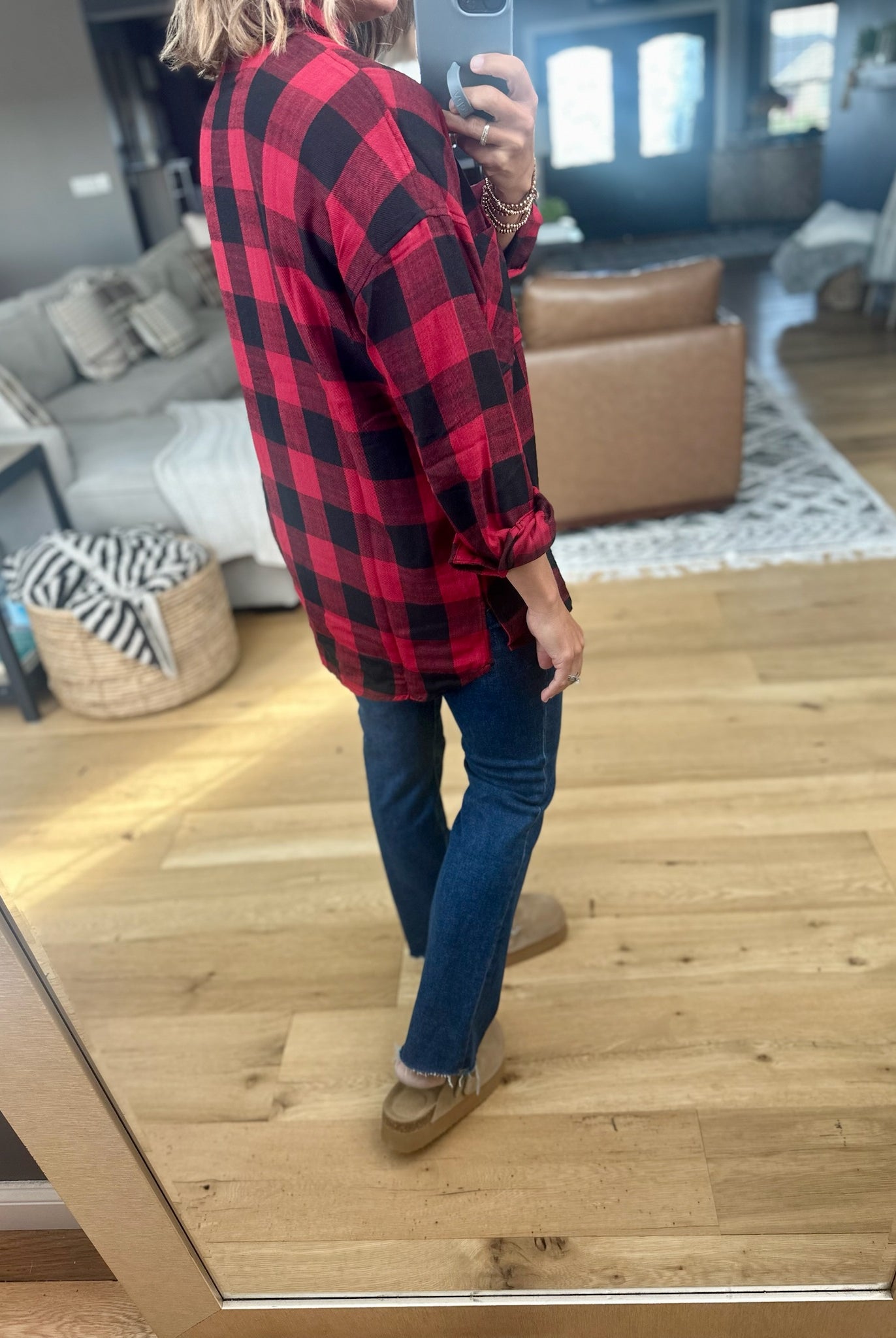 Find My Way Plaid Button-Down Top-Be Cool-Anna Kaytes Boutique, Women's Fashion Boutique in Grinnell, Iowa