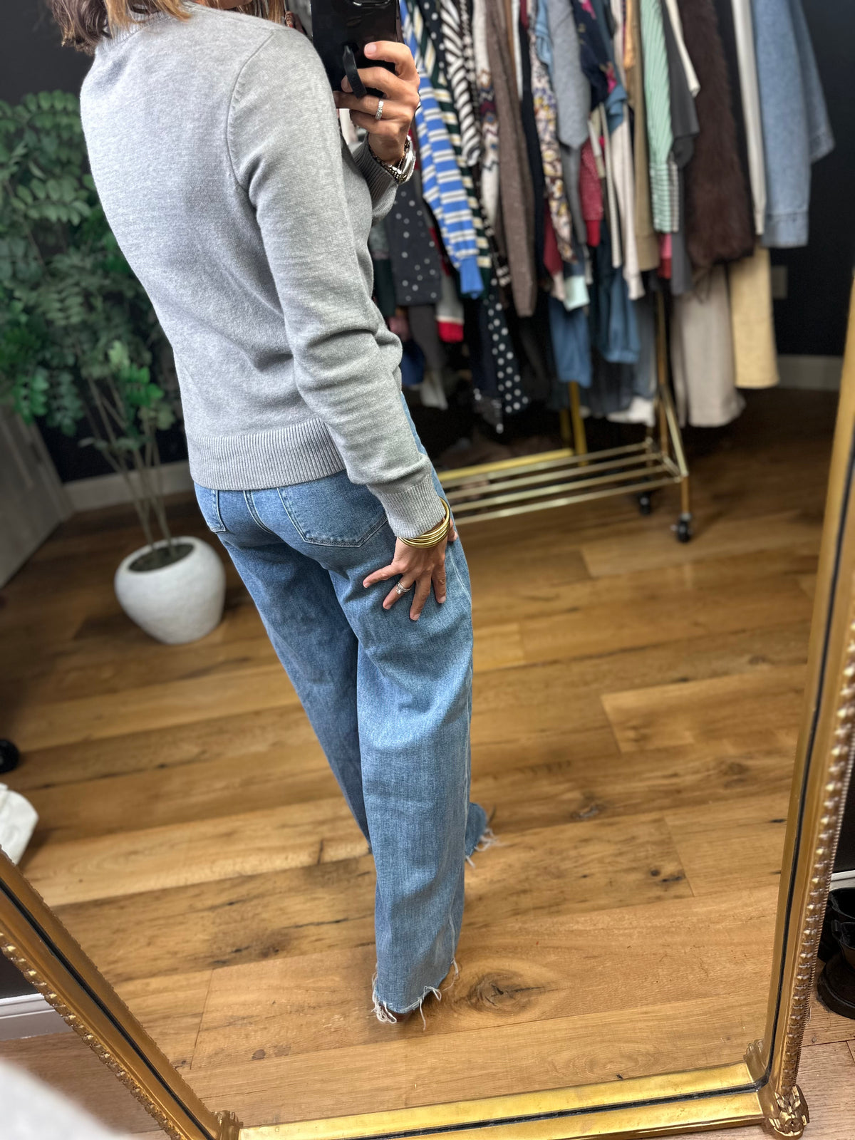A Day to Remember Heather Grey Classic Crew Knit-Sweaters-Be cool-Anna Kaytes Boutique, Women's Fashion Boutique in Grinnell, Iowa