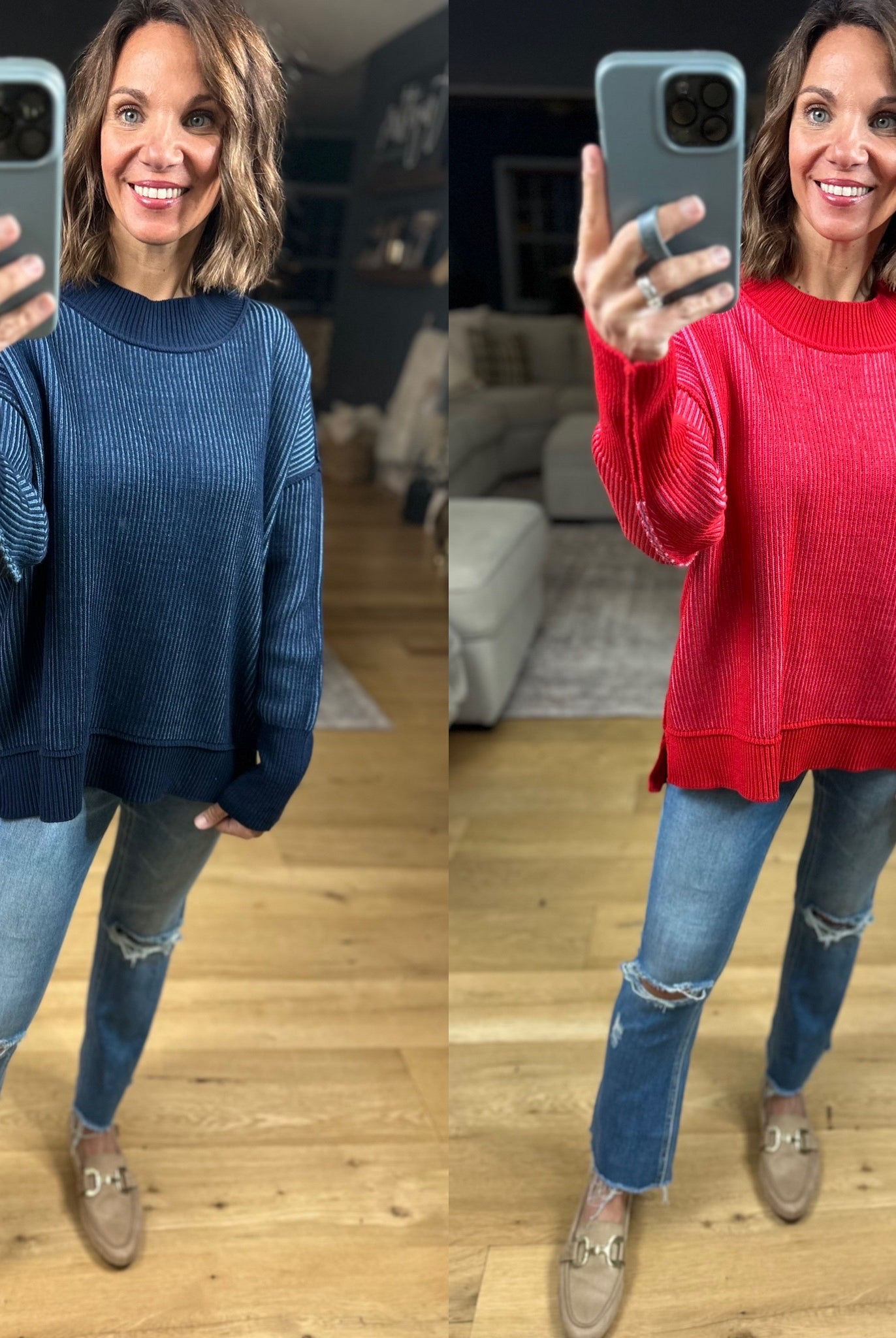 Make A Deal Textured Sweater-Sweaters-Zenana-Anna Kaytes Boutique, Women's Fashion Boutique in Grinnell, Iowa
