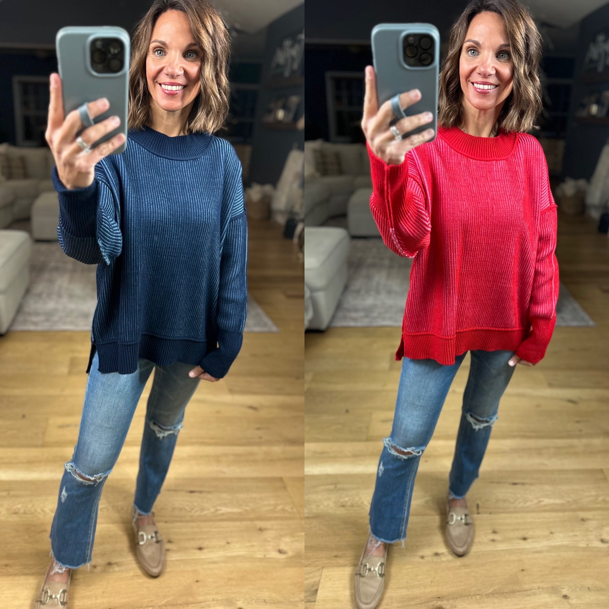 Make A Deal Textured Sweater-Sweaters-Zenana-Anna Kaytes Boutique, Women's Fashion Boutique in Grinnell, Iowa