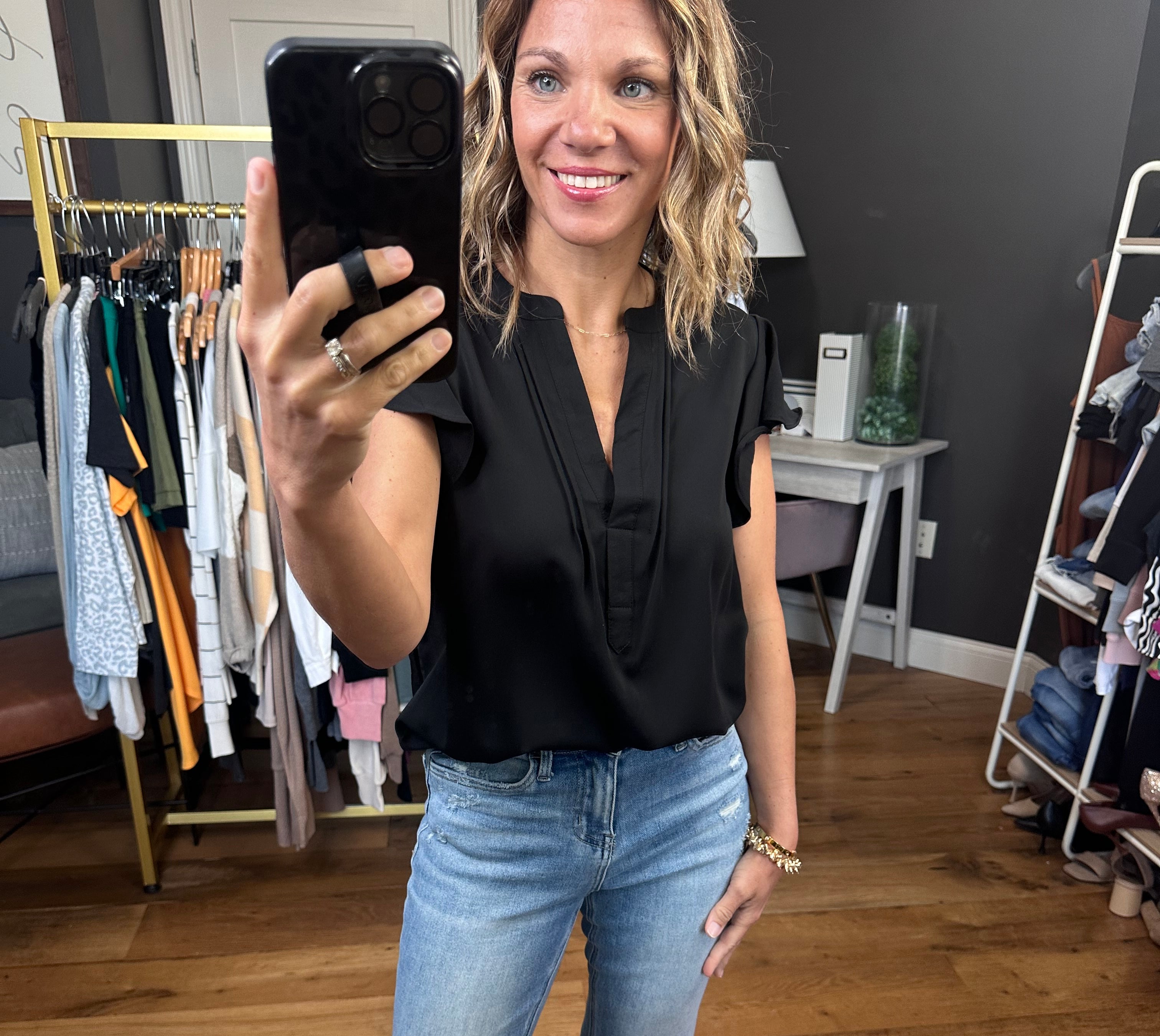 Good Side Flutter Sleeve Top - Multiple Options-Short Sleeves-Anna Kaytes Boutique-Anna Kaytes Boutique, Women's Fashion Boutique in Grinnell, Iowa