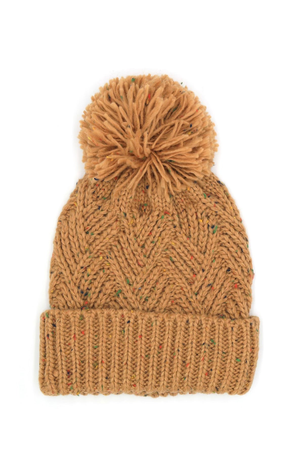 Speckled Knit Pom Pom Beanie- Multiple Options-Beanies-Joia MH-0078-Anna Kaytes Boutique, Women's Fashion Boutique in Grinnell, Iowa