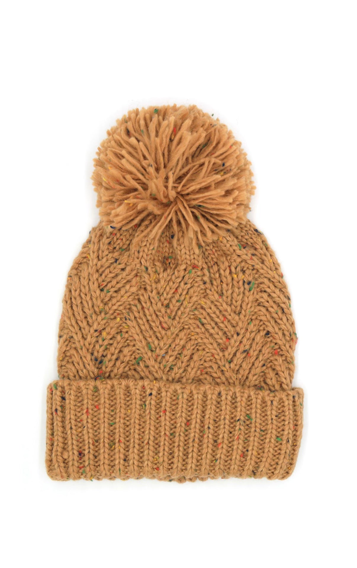 Speckled Knit Pom Pom Beanie- Multiple Options-Beanies-Joia MH-0078-Anna Kaytes Boutique, Women's Fashion Boutique in Grinnell, Iowa
