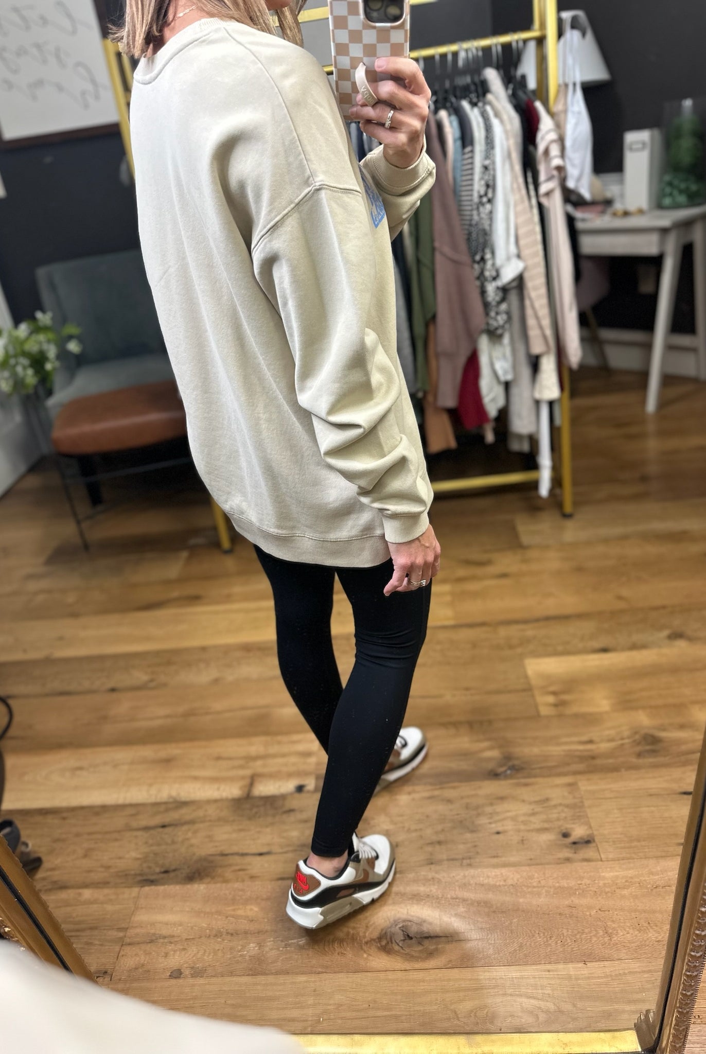 Nashville Graphic Crew - Taupe-Tres Bien-Anna Kaytes Boutique, Women's Fashion Boutique in Grinnell, Iowa