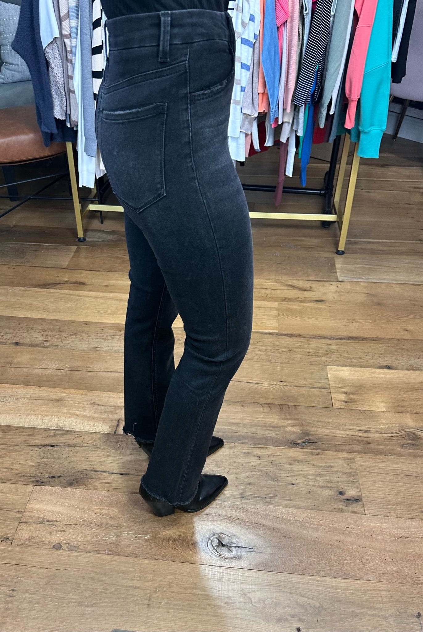 The Jen High-Rise Straight Denim - Black-Jeans-Vervet-Anna Kaytes Boutique, Women's Fashion Boutique in Grinnell, Iowa
