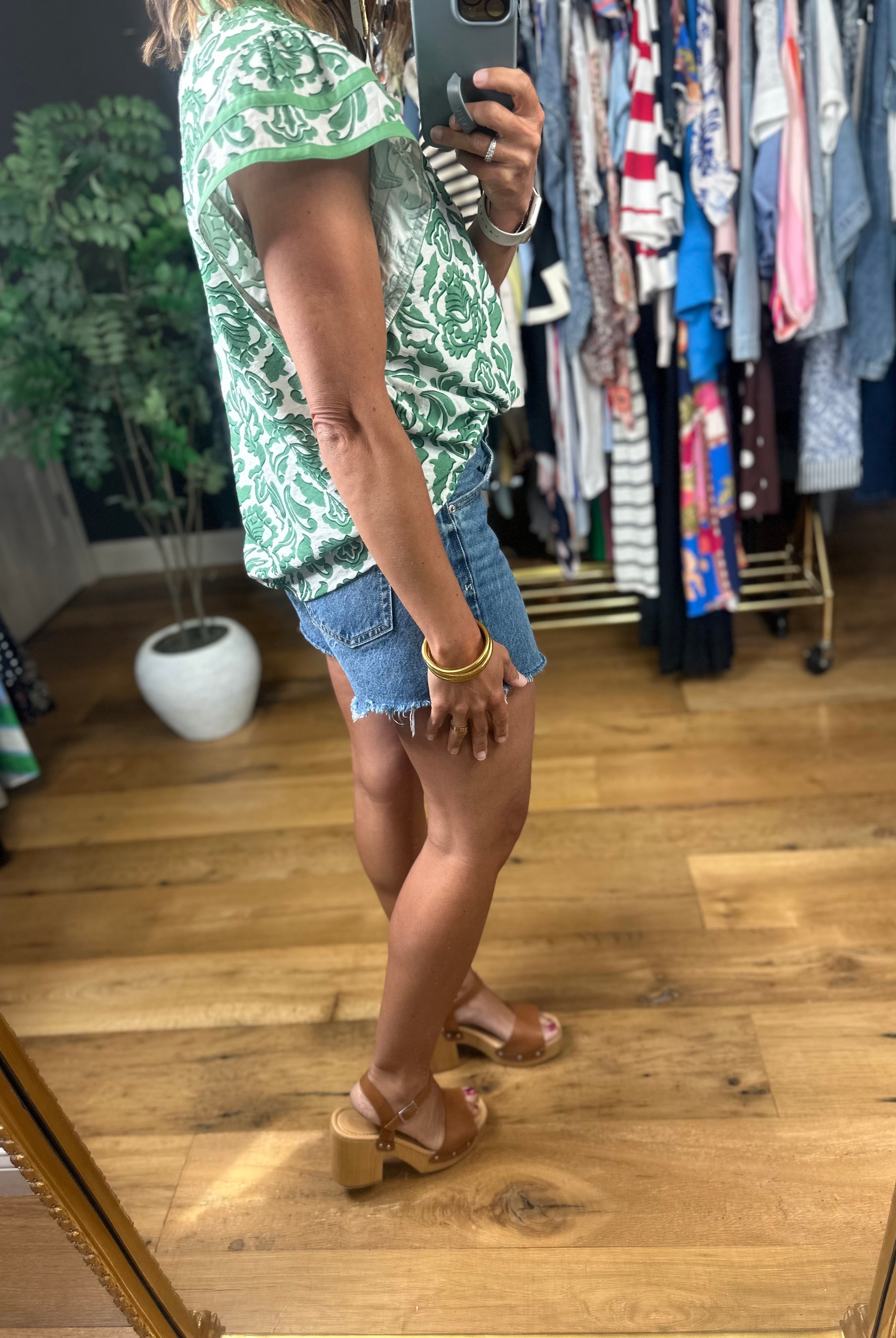 Late Spring Moment Patterned Top-Short Sleeves-Umgee-Anna Kaytes Boutique, Women's Fashion Boutique in Grinnell, Iowa