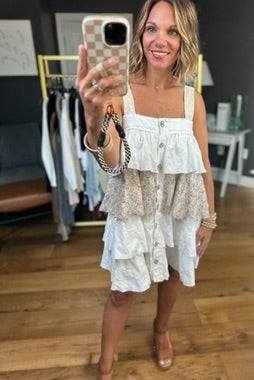 Give It All Back Ruffle Button-Down Dress - Ivory-POL-Anna Kaytes Boutique, Women's Fashion Boutique in Grinnell, Iowa