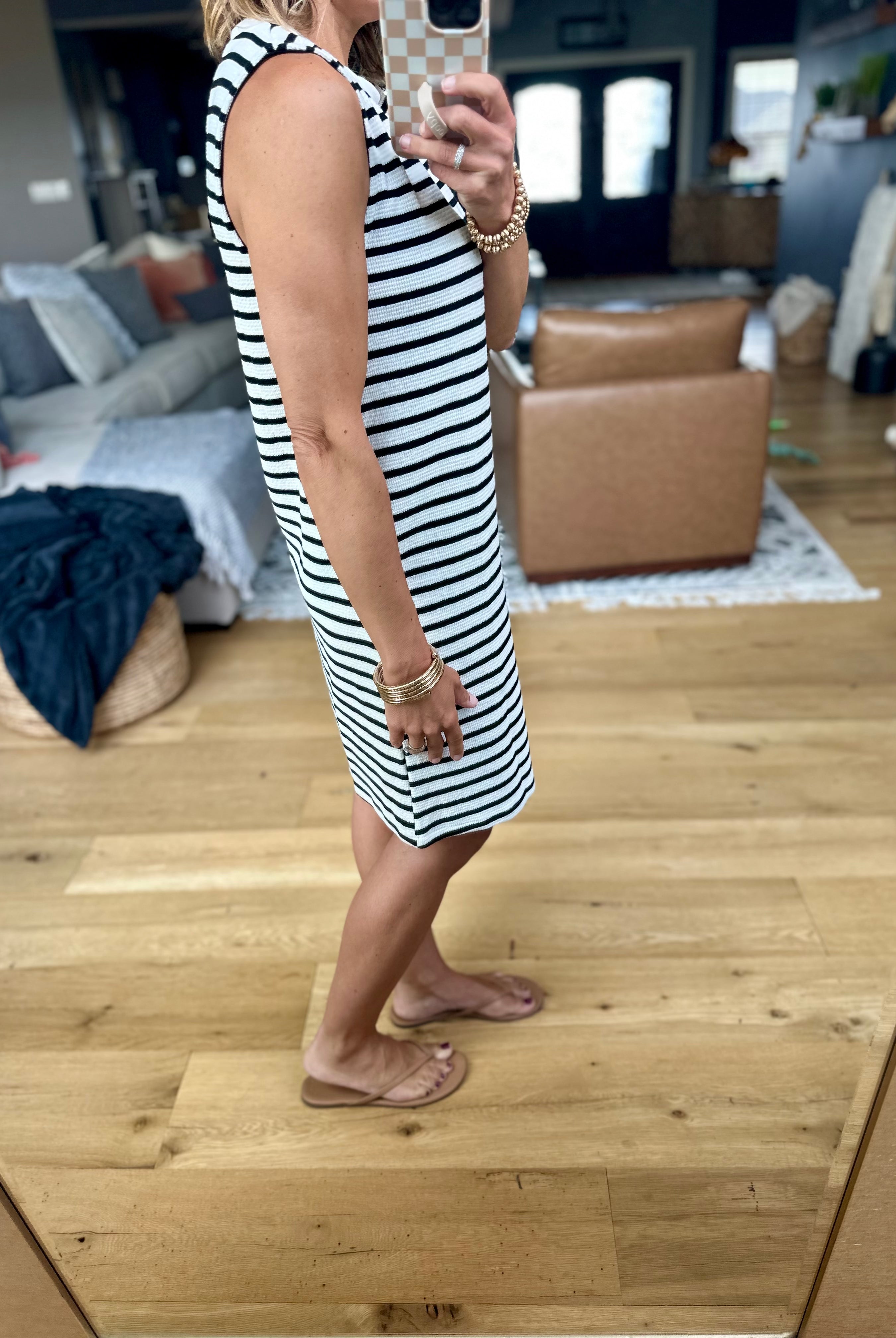 Life To Live Striped Pocket Dress - Ivory/Black-Staccato-Anna Kaytes Boutique, Women's Fashion Boutique in Grinnell, Iowa