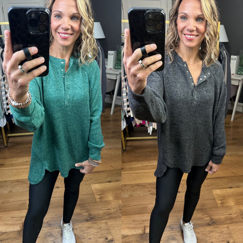Back & Forth Brushed Fleece Henley - Multiple Options-Zenana HT-2321A-Anna Kaytes Boutique, Women's Fashion Boutique in Grinnell, Iowa