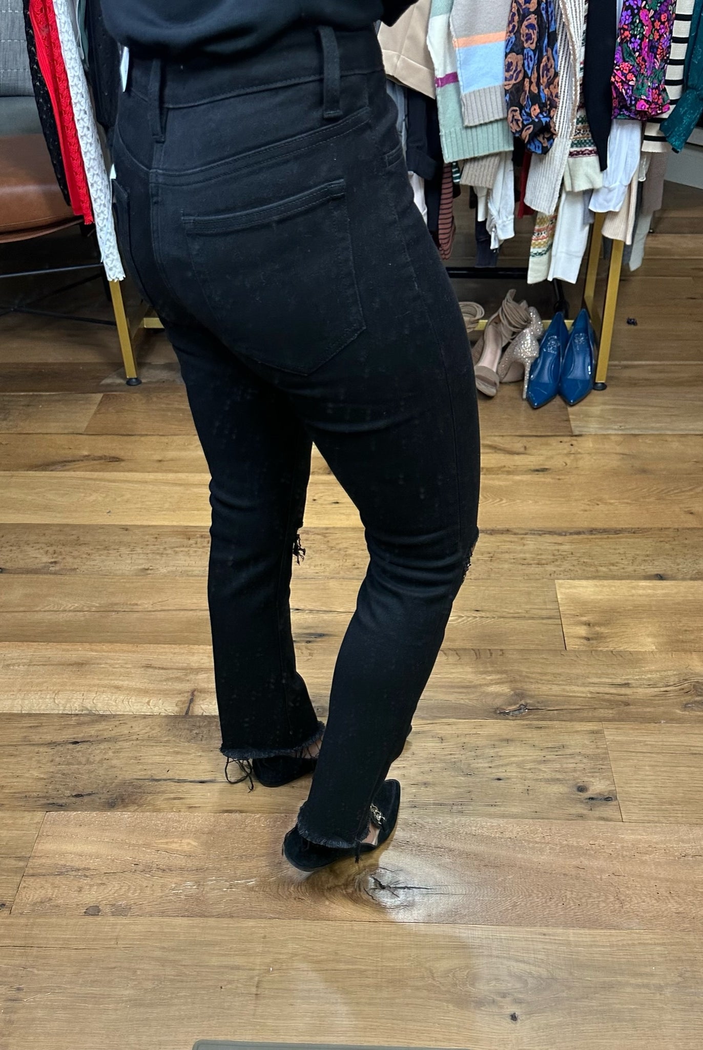 The Haley High-Rise Slim Straight Stretch Denim-Jeans-Vervet T5315-Anna Kaytes Boutique, Women's Fashion Boutique in Grinnell, Iowa