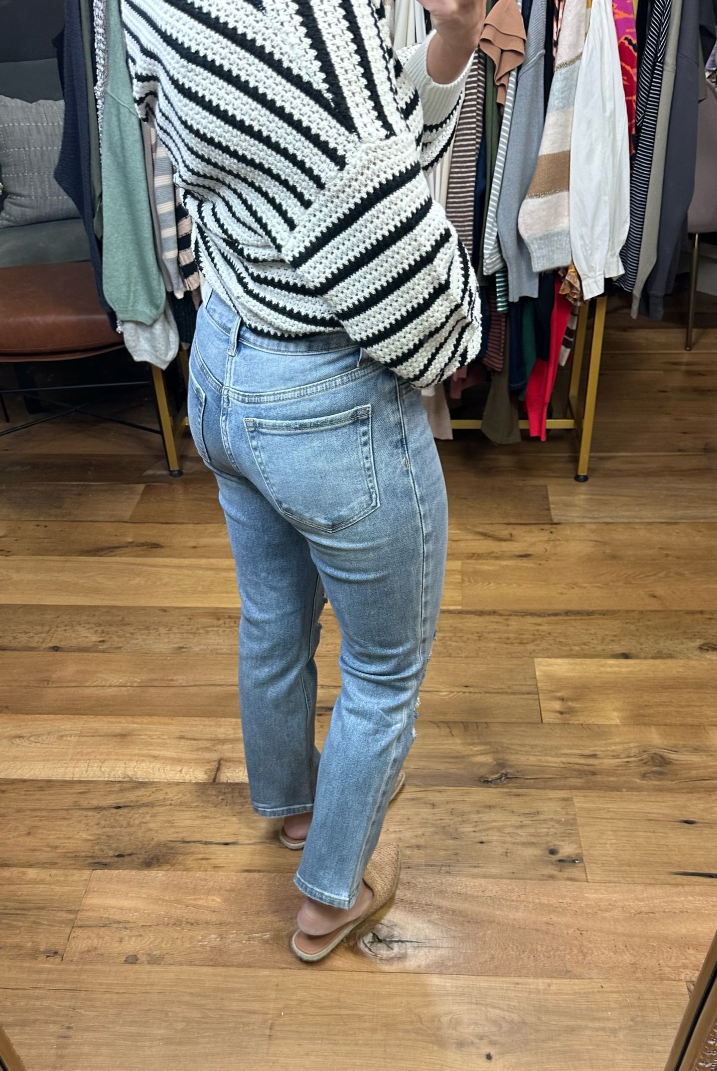The Kelsey High-Rise Straight Crop Denim-Jeans-Loveret LV1024-Anna Kaytes Boutique, Women's Fashion Boutique in Grinnell, Iowa