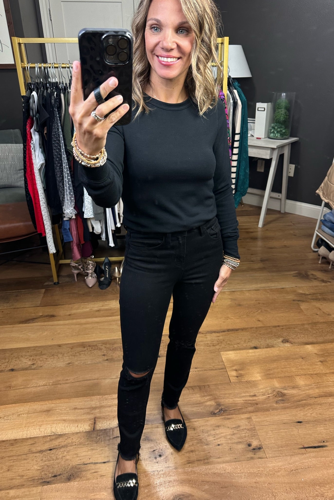 The Haley High-Rise Slim Straight Stretch Denim-Jeans-Vervet T5315-Anna Kaytes Boutique, Women's Fashion Boutique in Grinnell, Iowa