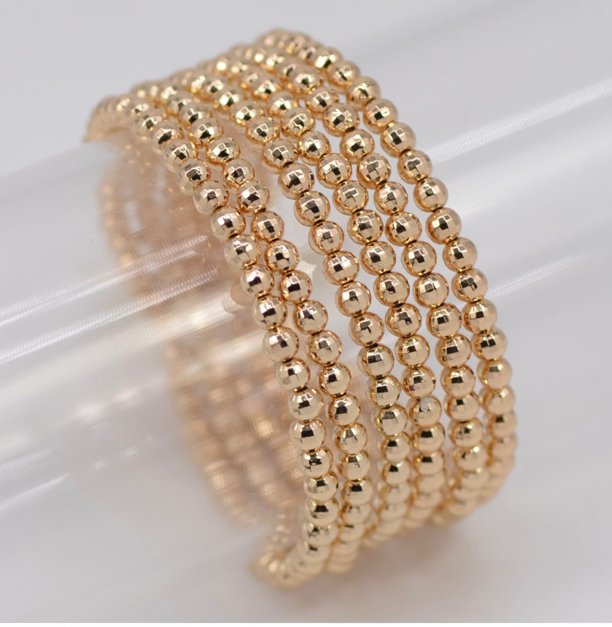 Lola Beaded Stretch Bracelet Set- Gold