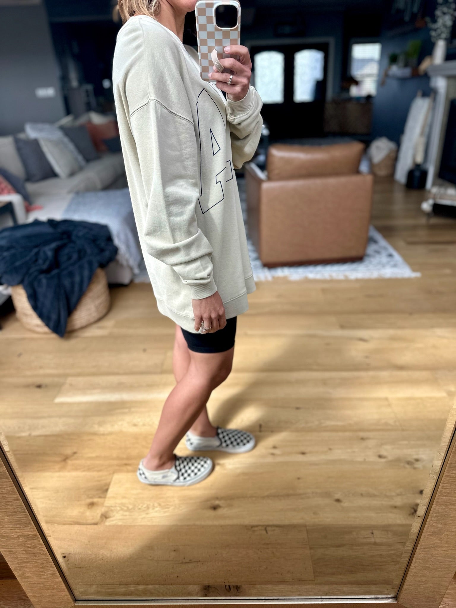 USA Oversized Crew - Natural-Tres Bien-Anna Kaytes Boutique, Women's Fashion Boutique in Grinnell, Iowa