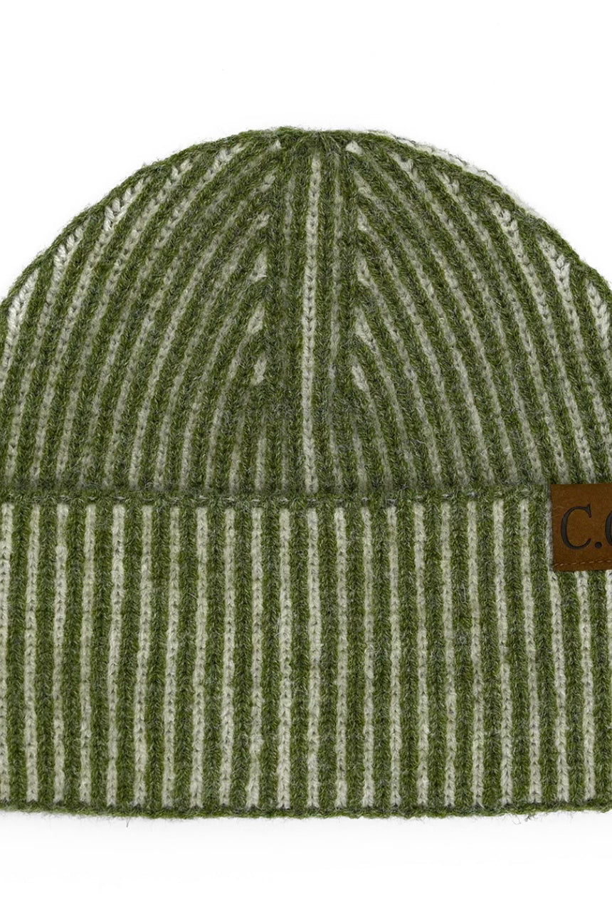 CC Contrast Stripe Cuff Beanie- Multiple Options-Hats-Joia HTC-0043-Anna Kaytes Boutique, Women's Fashion Boutique in Grinnell, Iowa