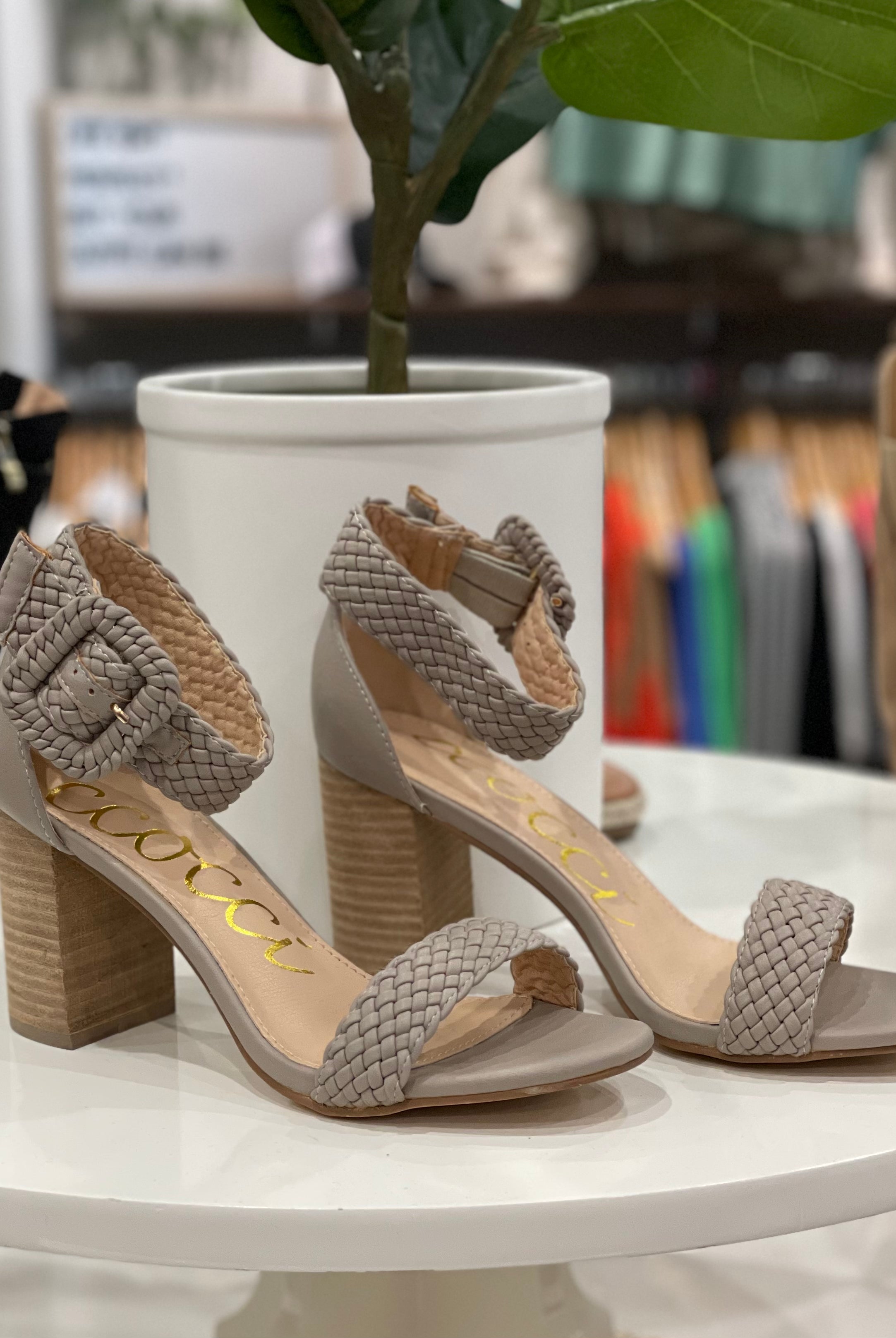 The Bridget Braided Heel - Grey-Heels-Ccocci- Bridget-Anna Kaytes Boutique, Women's Fashion Boutique in Grinnell, Iowa