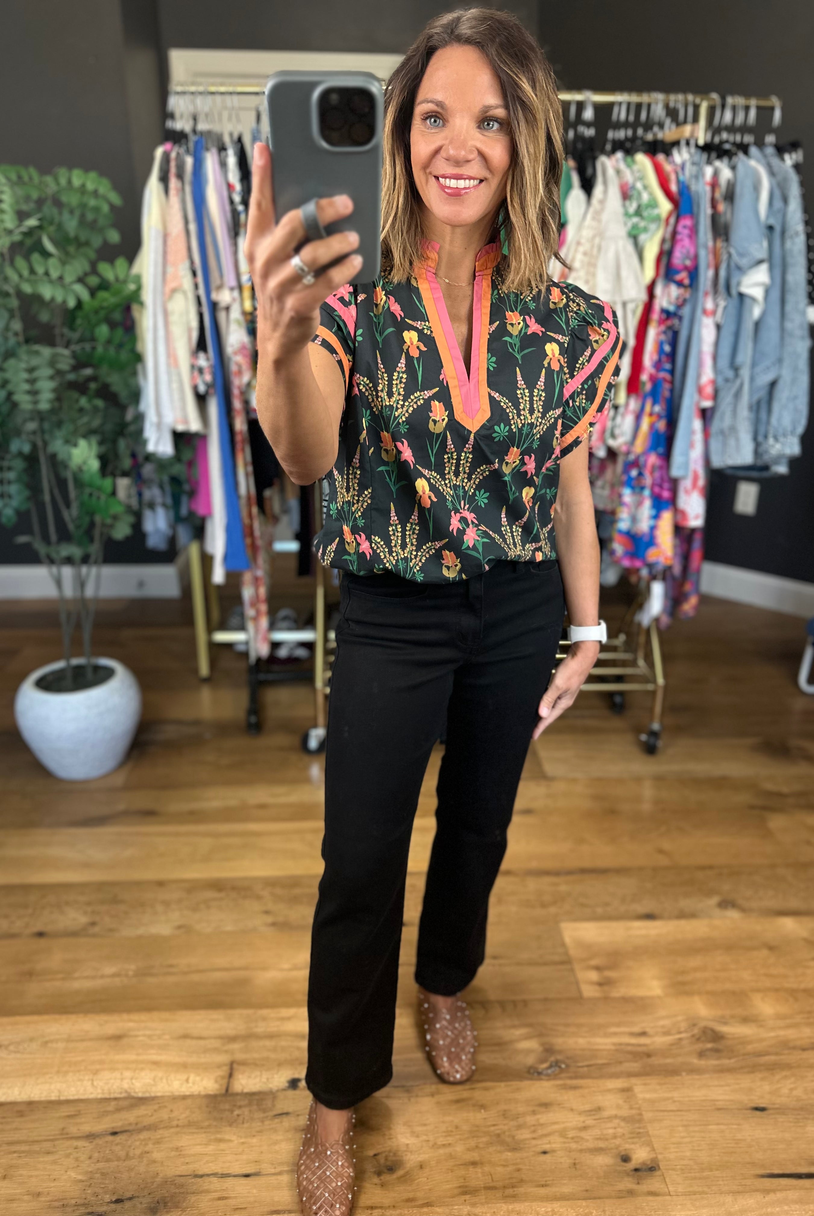 Extra Feelings Floral Top-Short Sleeves-Umgee-Anna Kaytes Boutique, Women's Fashion Boutique in Grinnell, Iowa