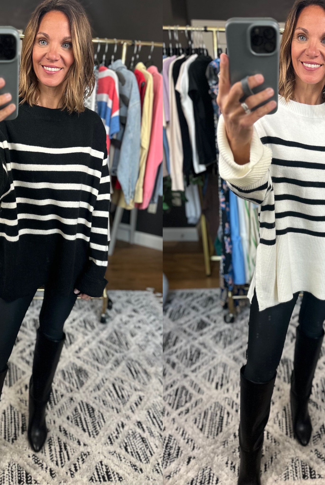 Part Of The Plan Striped Knit-Sweaters-Bibi-Anna Kaytes Boutique, Women's Fashion Boutique in Grinnell, Iowa