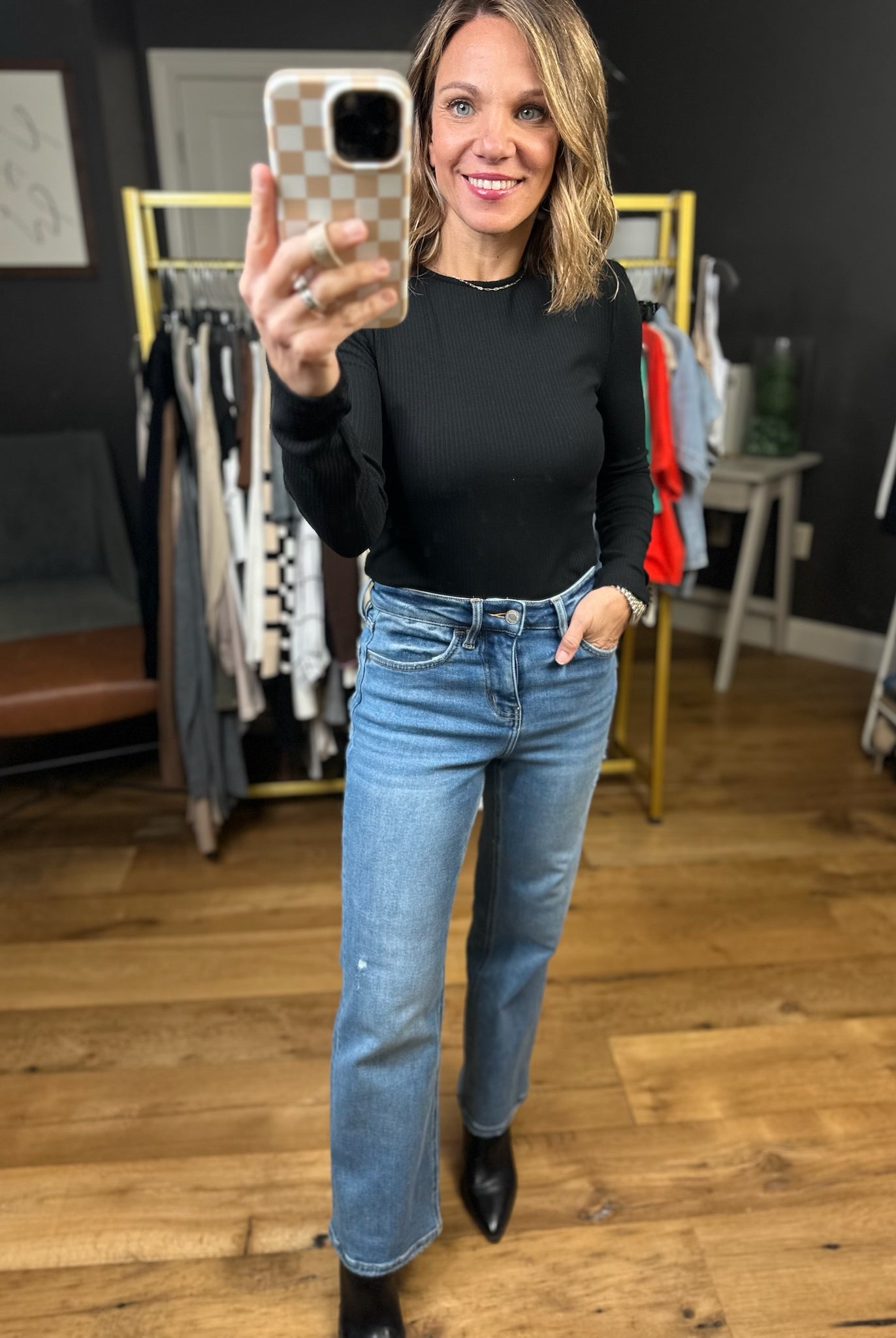 The Miley High Rise Ankle Slim Wide Leg Denim-Vervet-Anna Kaytes Boutique, Women's Fashion Boutique in Grinnell, Iowa