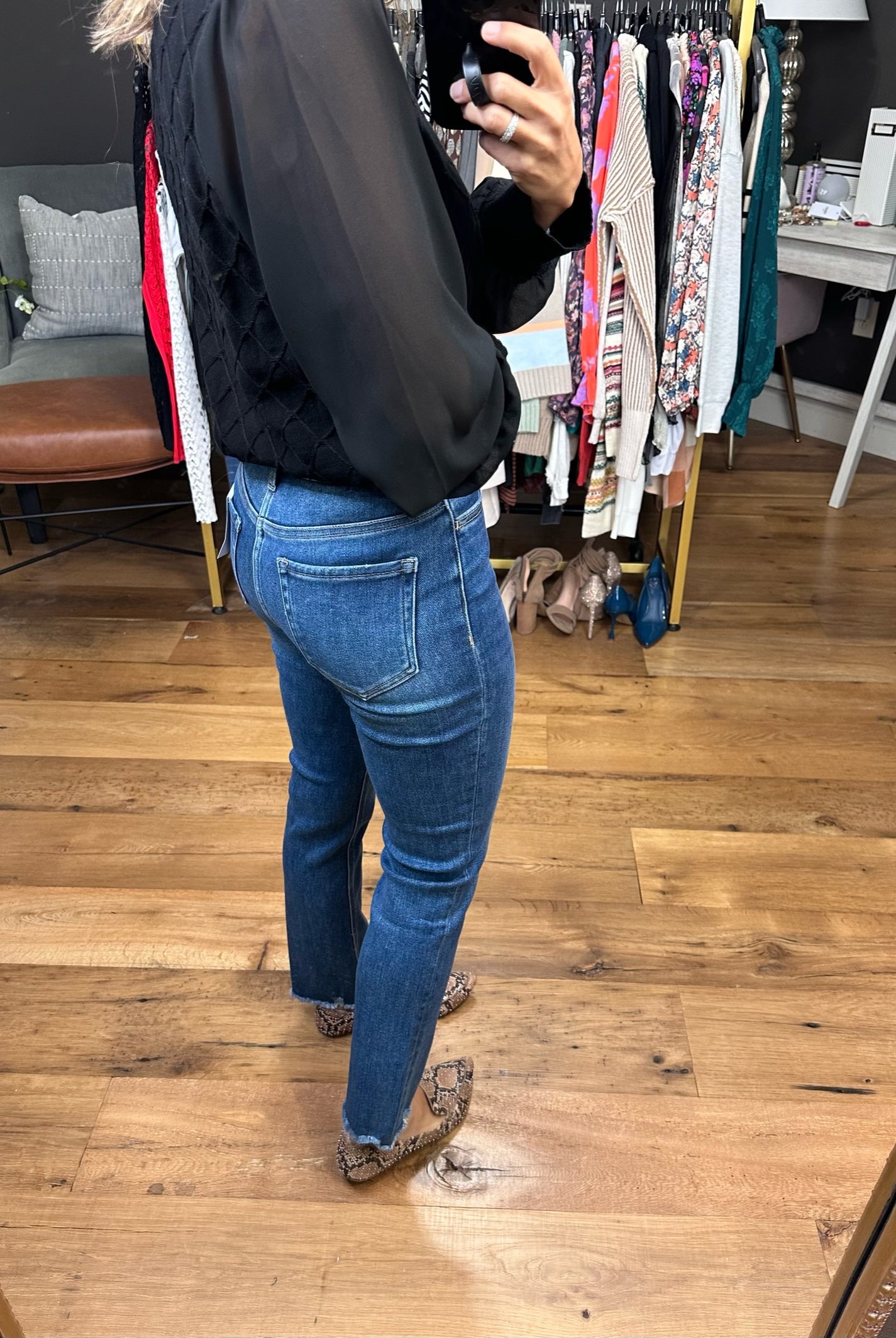 The Taylor High-Rise Stretch Slim Straight Denim-Jeans-Vervet T5911-Anna Kaytes Boutique, Women's Fashion Boutique in Grinnell, Iowa