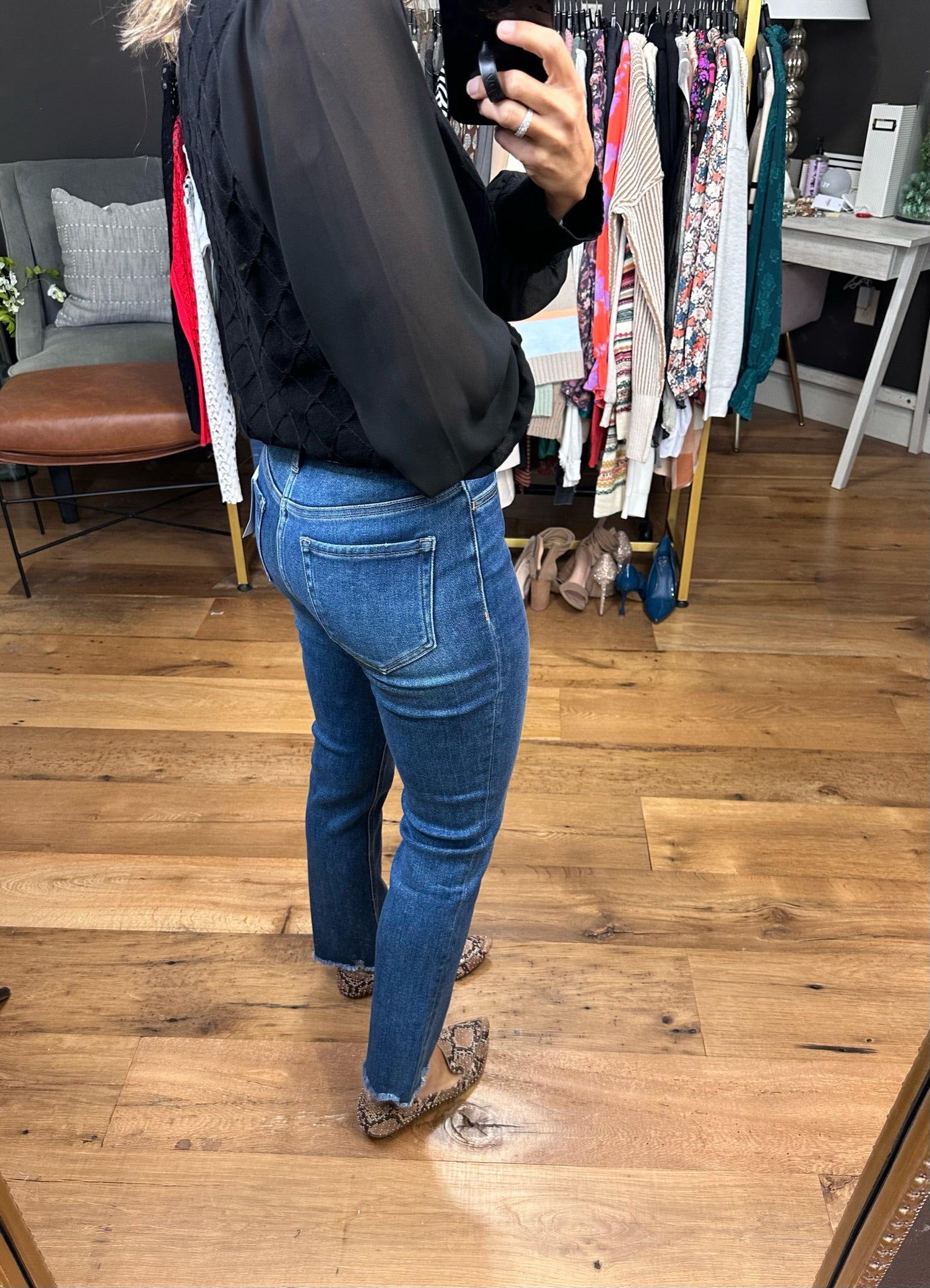 The Taylor High-Rise Stretch Slim Straight Denim-Jeans-Vervet T5911-Anna Kaytes Boutique, Women's Fashion Boutique in Grinnell, Iowa