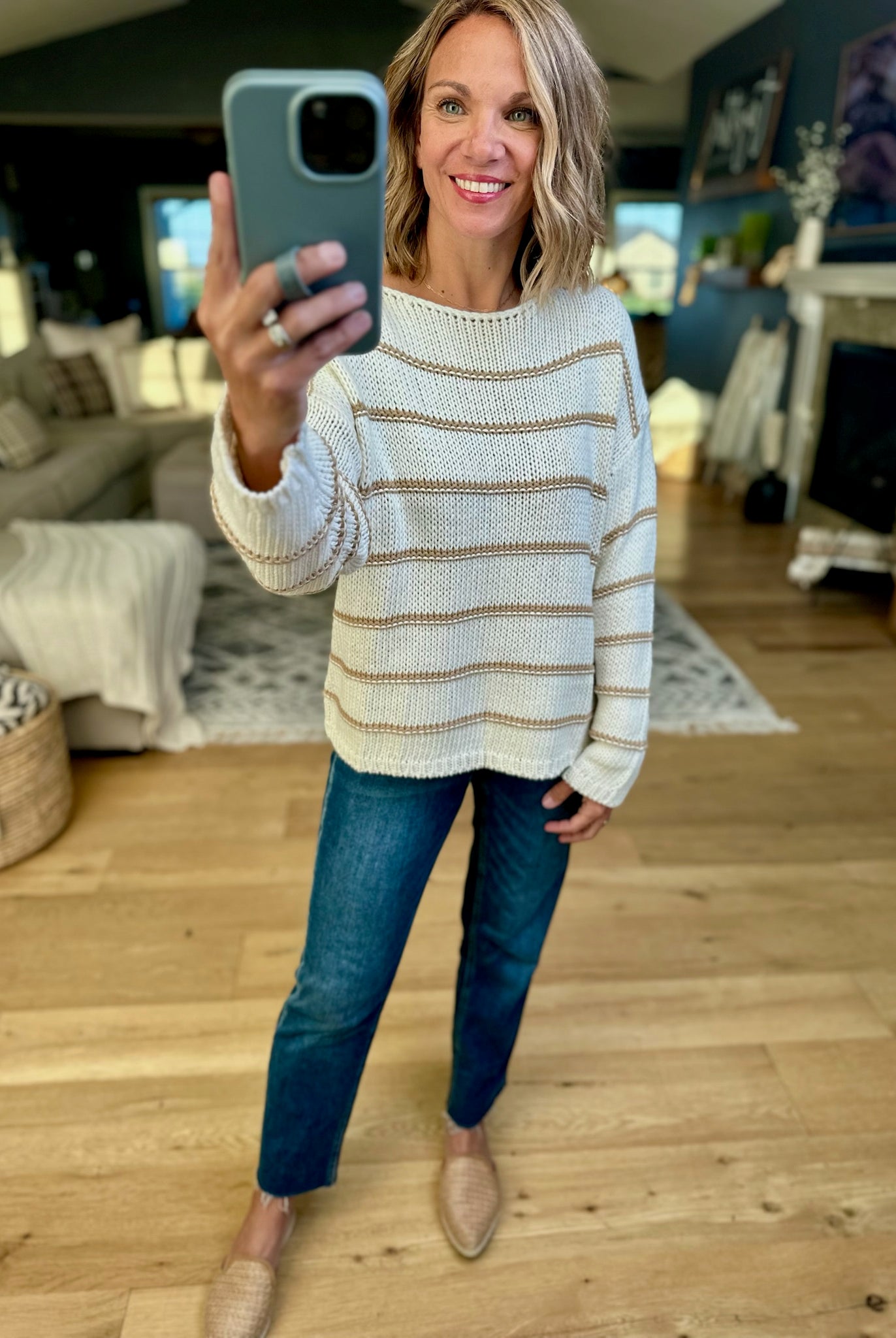 **The Way It Goes Striped Knit Sweater-Wishlist-Anna Kaytes Boutique, Women's Fashion Boutique in Grinnell, Iowa