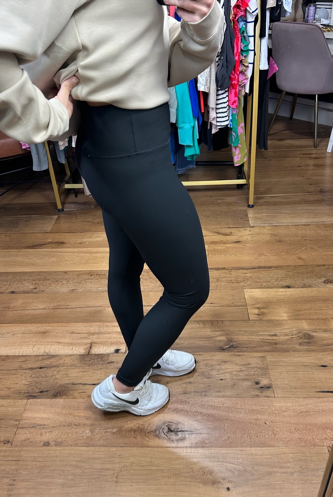 The Britt Ribbed Corded Legging - Black-Leggings-Mono B APH3091-Anna Kaytes Boutique, Women's Fashion Boutique in Grinnell, Iowa