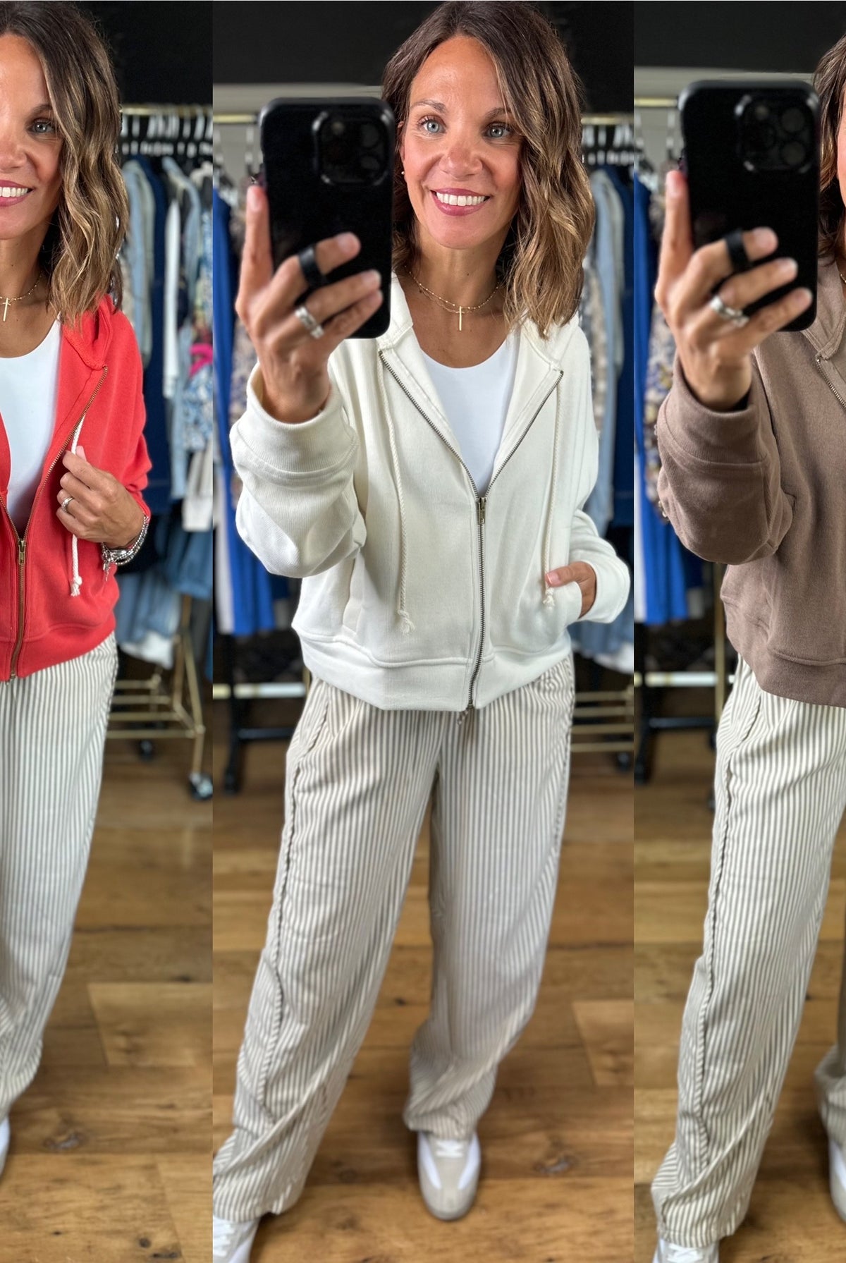 Make It Easy Zip Hoodie-Sweaters-Wishlist-Anna Kaytes Boutique, Women's Fashion Boutique in Grinnell, Iowa
