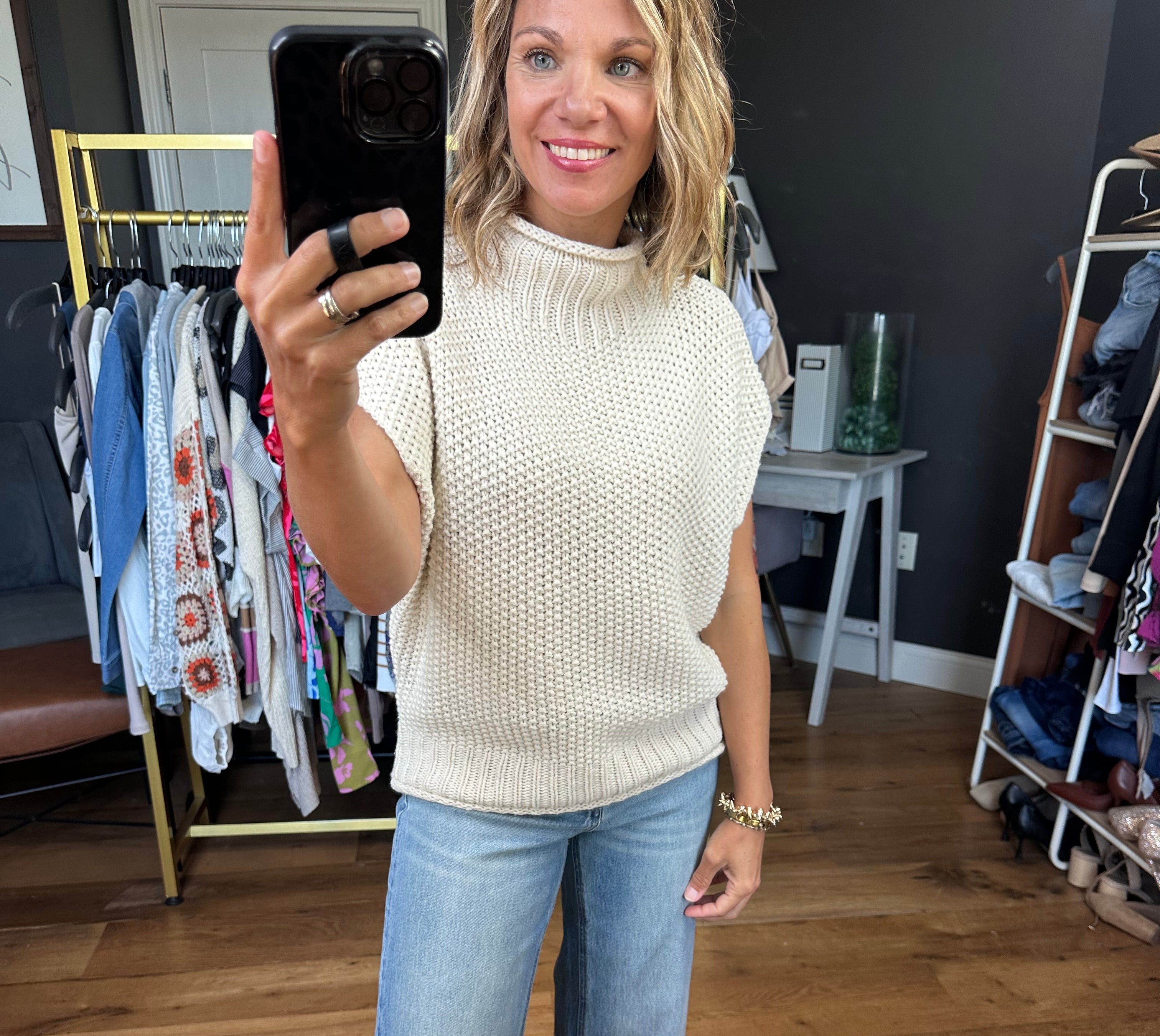 Take Me Out Mock-Neck Sleeveless Sweater - Multiple Options-Sweaters-She & Sky-Anna Kaytes Boutique, Women's Fashion Boutique in Grinnell, Iowa