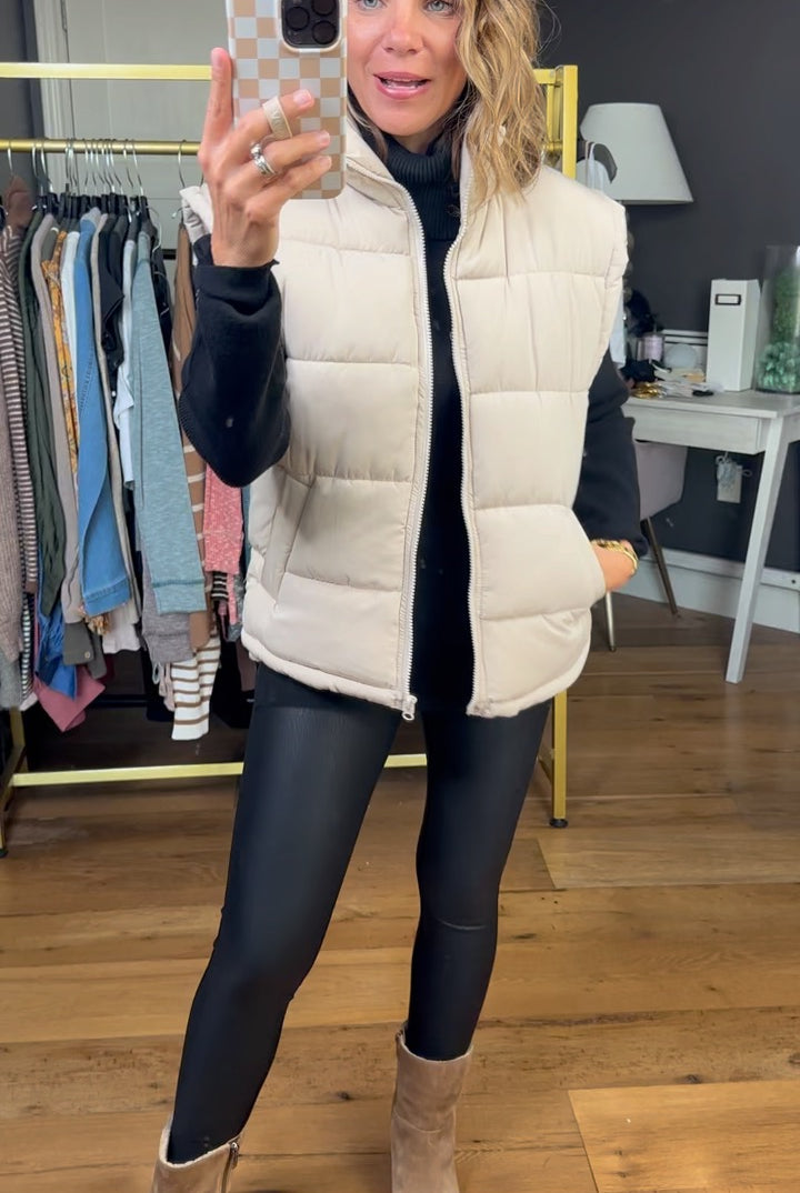 The Jessica Puffer Vest - Multiple Options-Very J-Anna Kaytes Boutique, Women's Fashion Boutique in Grinnell, Iowa