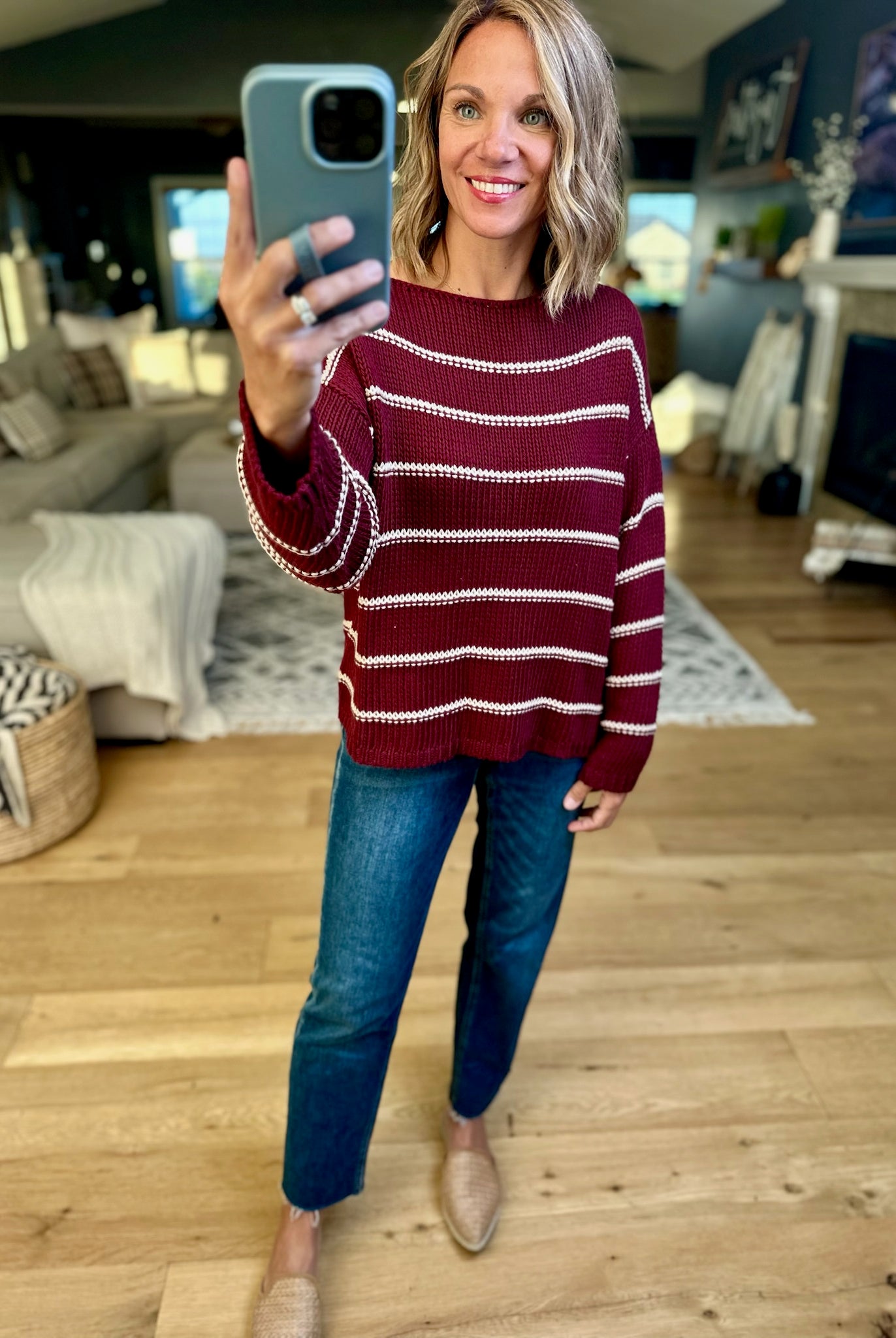 **The Way It Goes Striped Knit Sweater-Wishlist-Anna Kaytes Boutique, Women's Fashion Boutique in Grinnell, Iowa