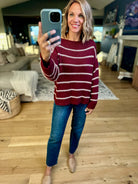 **The Way It Goes Striped Knit Sweater-Wishlist-Anna Kaytes Boutique, Women's Fashion Boutique in Grinnell, Iowa