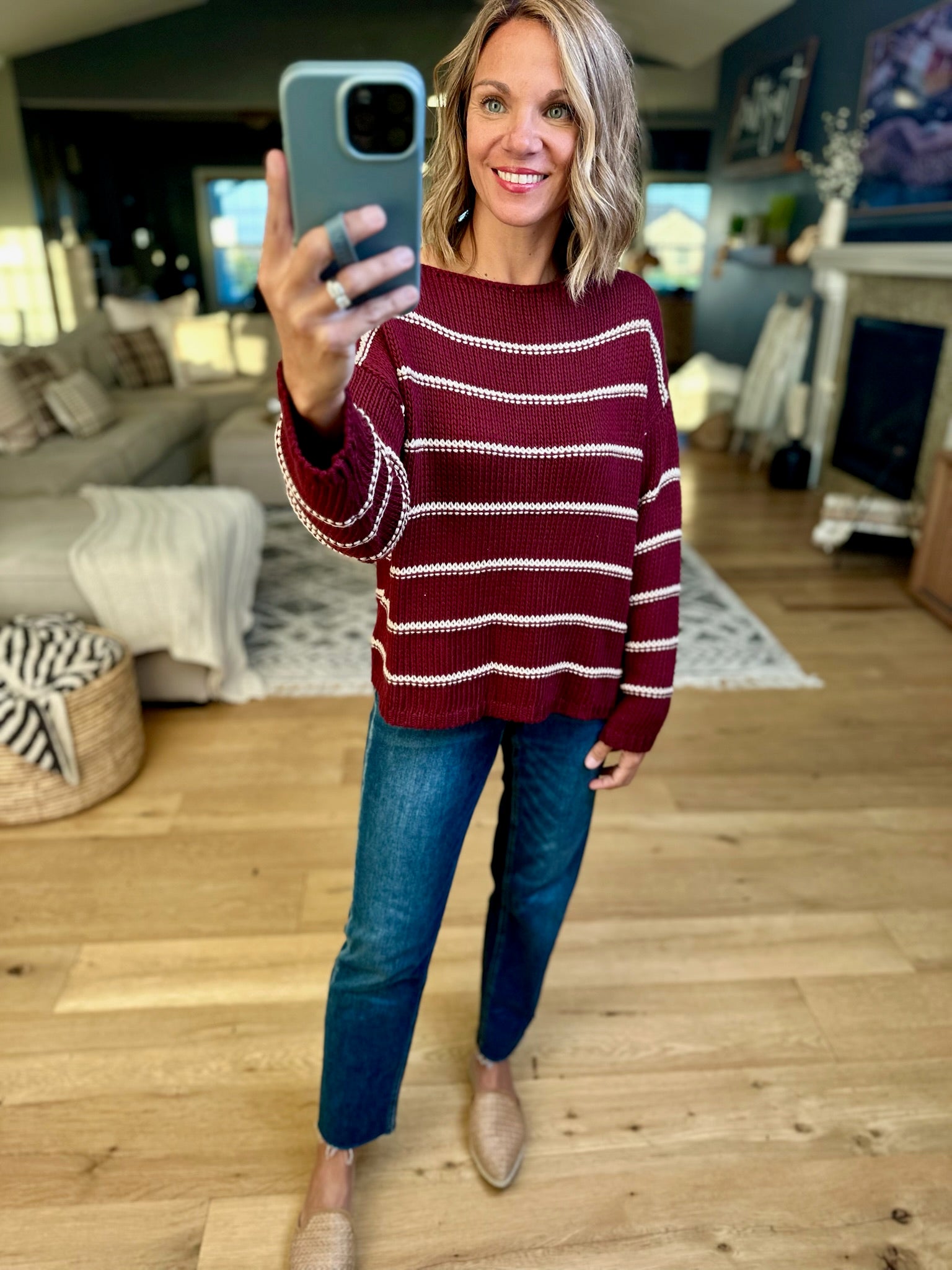 **The Way It Goes Striped Knit Sweater-Wishlist-Anna Kaytes Boutique, Women's Fashion Boutique in Grinnell, Iowa