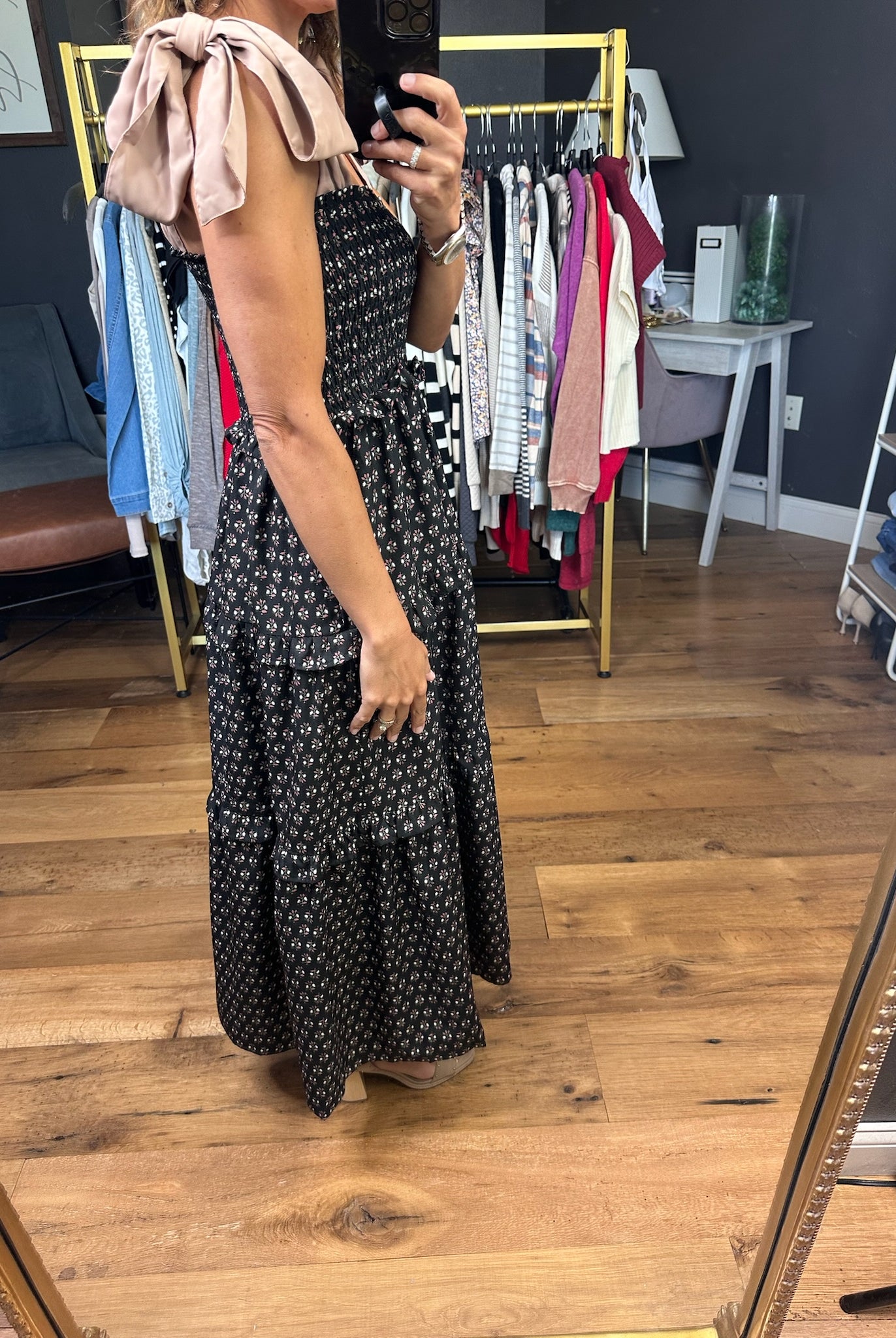 Free & Easy Tiered Dress - Black-Entro-Anna Kaytes Boutique, Women's Fashion Boutique in Grinnell, Iowa