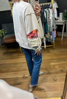 By The Garden Floral Detail Crew - Oatmeal-Easel-Anna Kaytes Boutique, Women's Fashion Boutique in Grinnell, Iowa