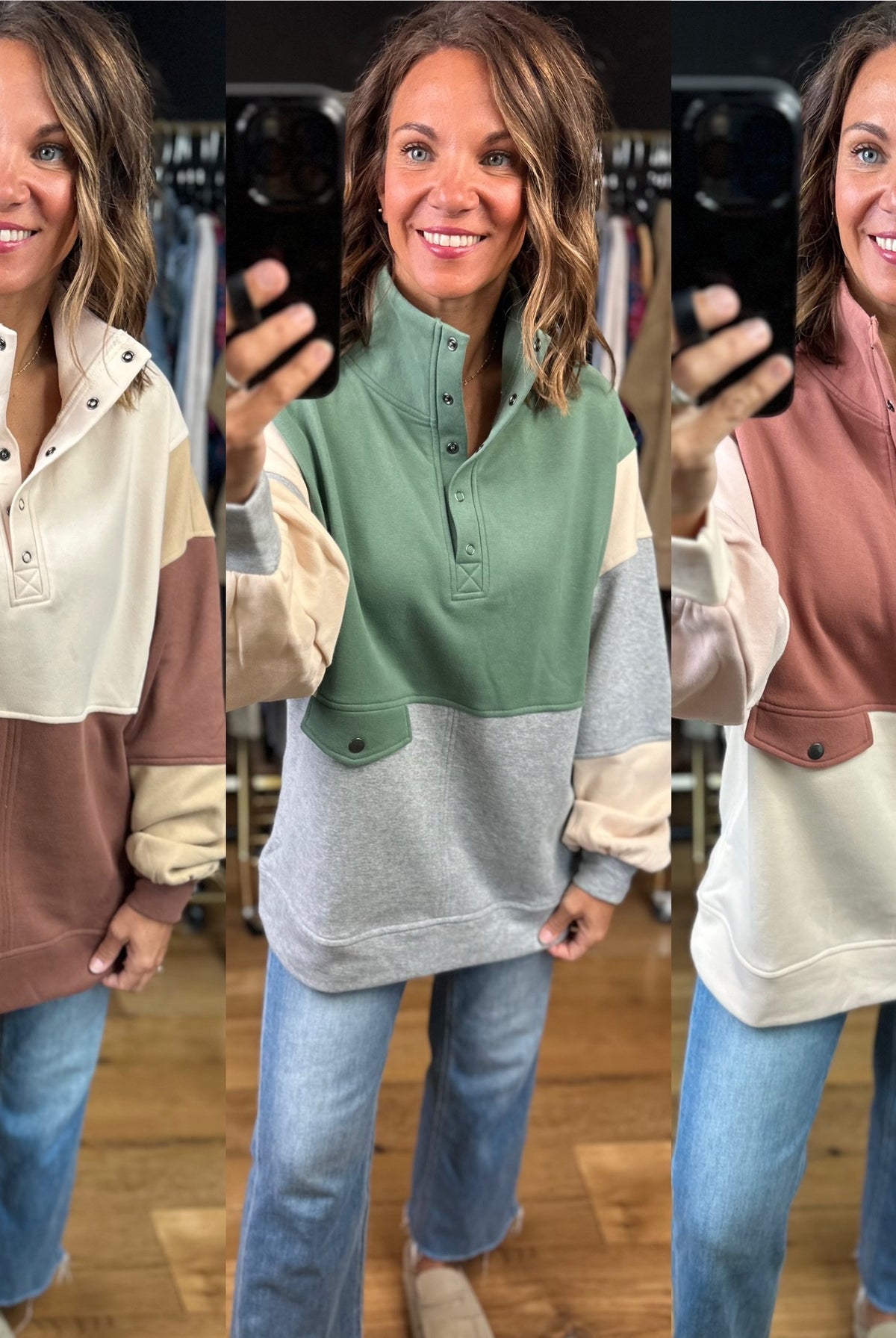 The Kara Colorblock Pullover-Sweaters-Anna Kaytes Boutique-Anna Kaytes Boutique, Women's Fashion Boutique in Grinnell, Iowa